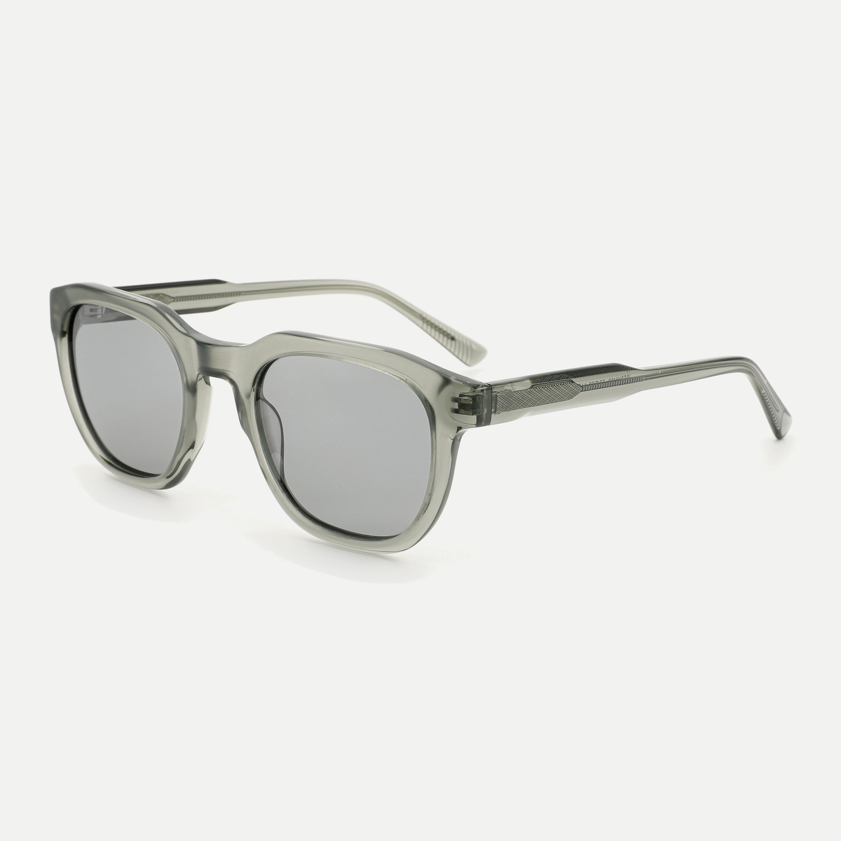 Aspen crystal sage / light smoke sunglasses, 45-degree view