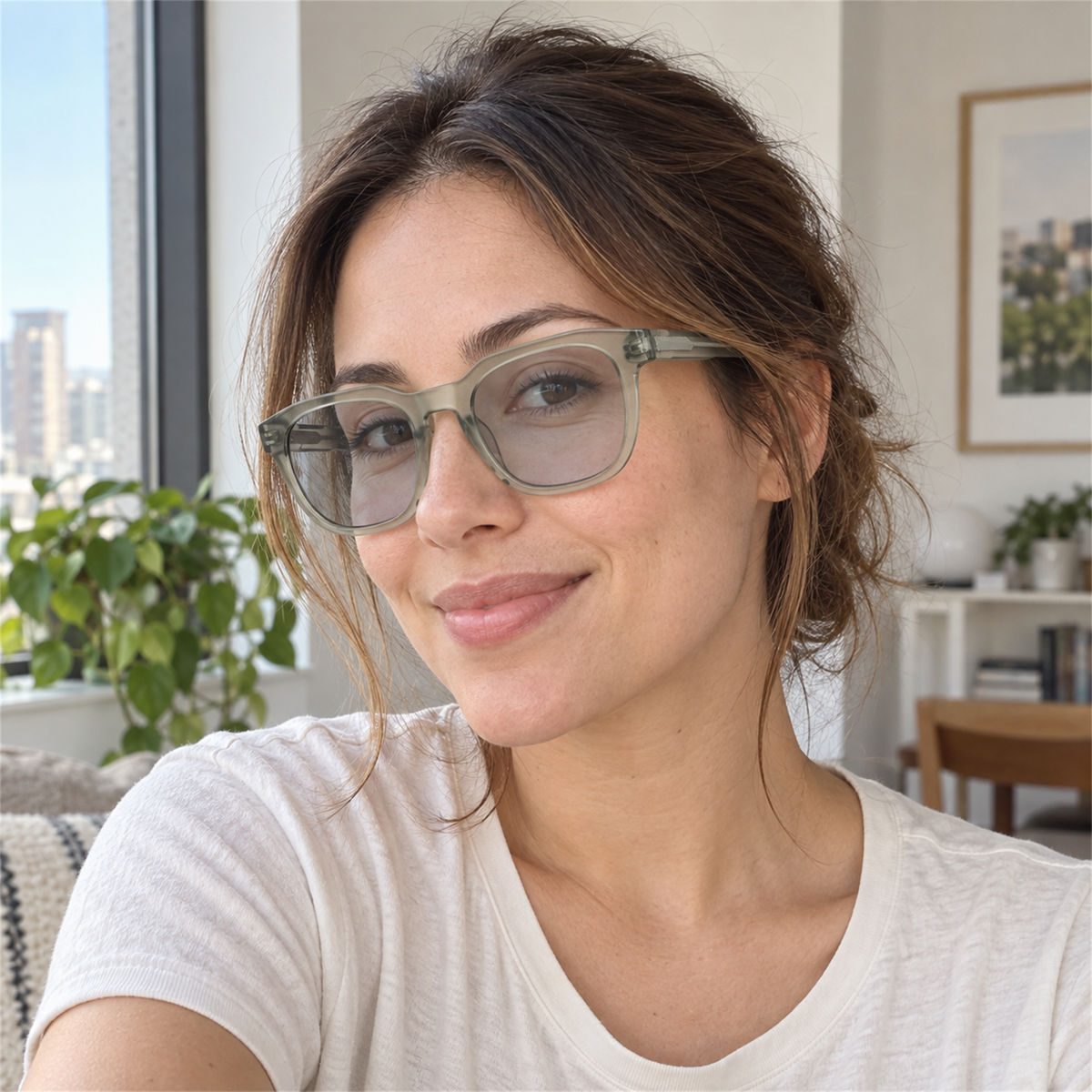 Aspen crystal sage / light smoke sunglasses, lifestyle view