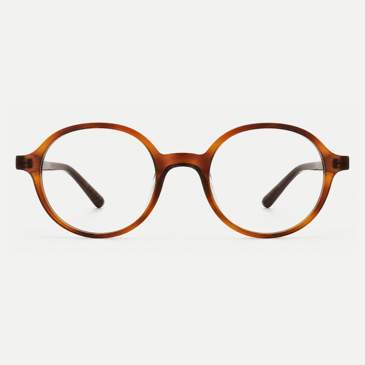 Marlow amber brown acetate glasses, front view