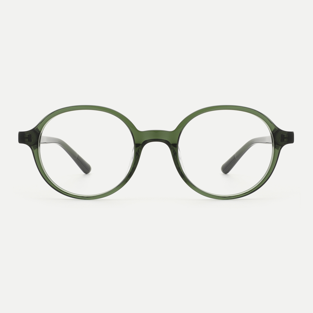 Marlow forest green acetate glasses, front view