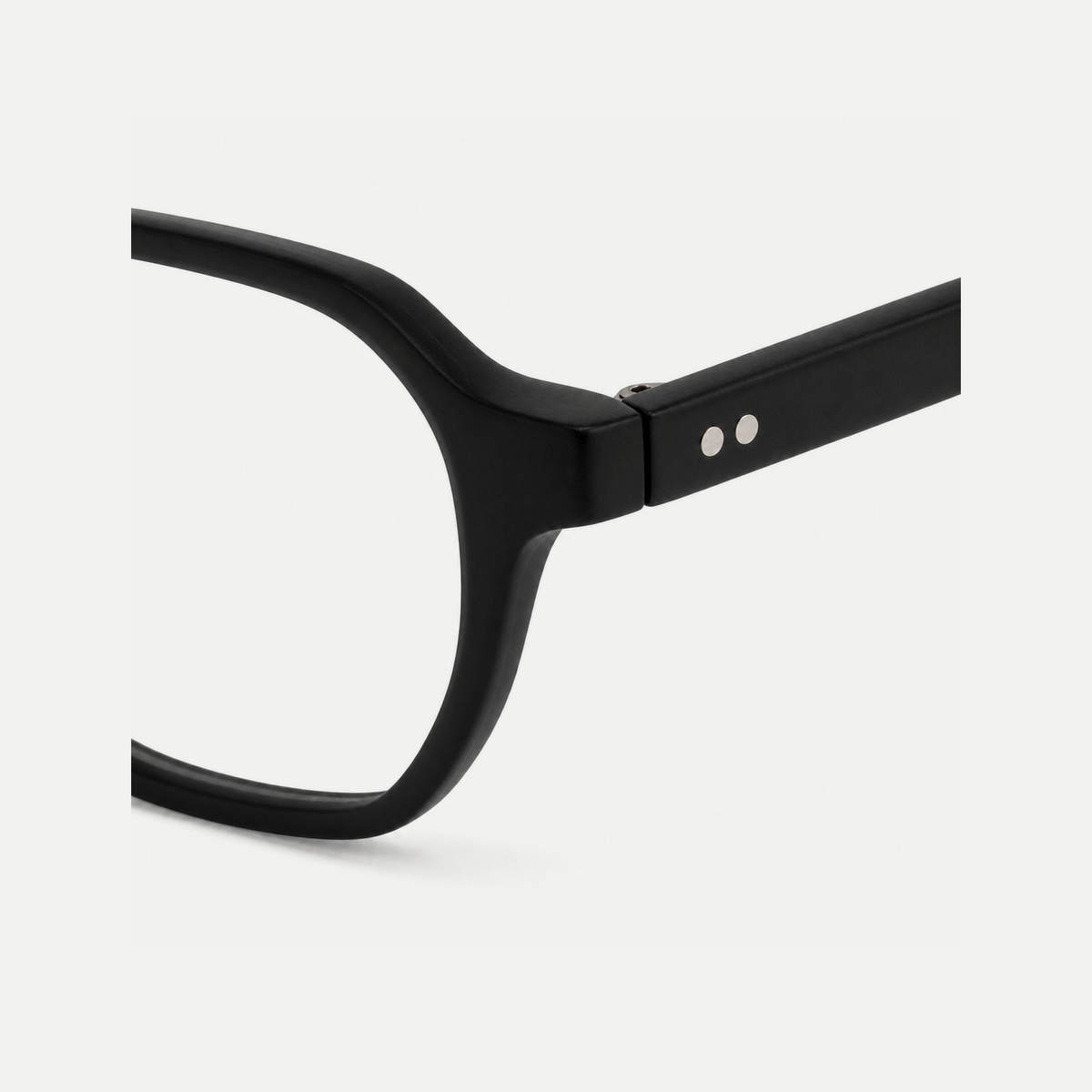 Vivian black acetate glasses, temple detail