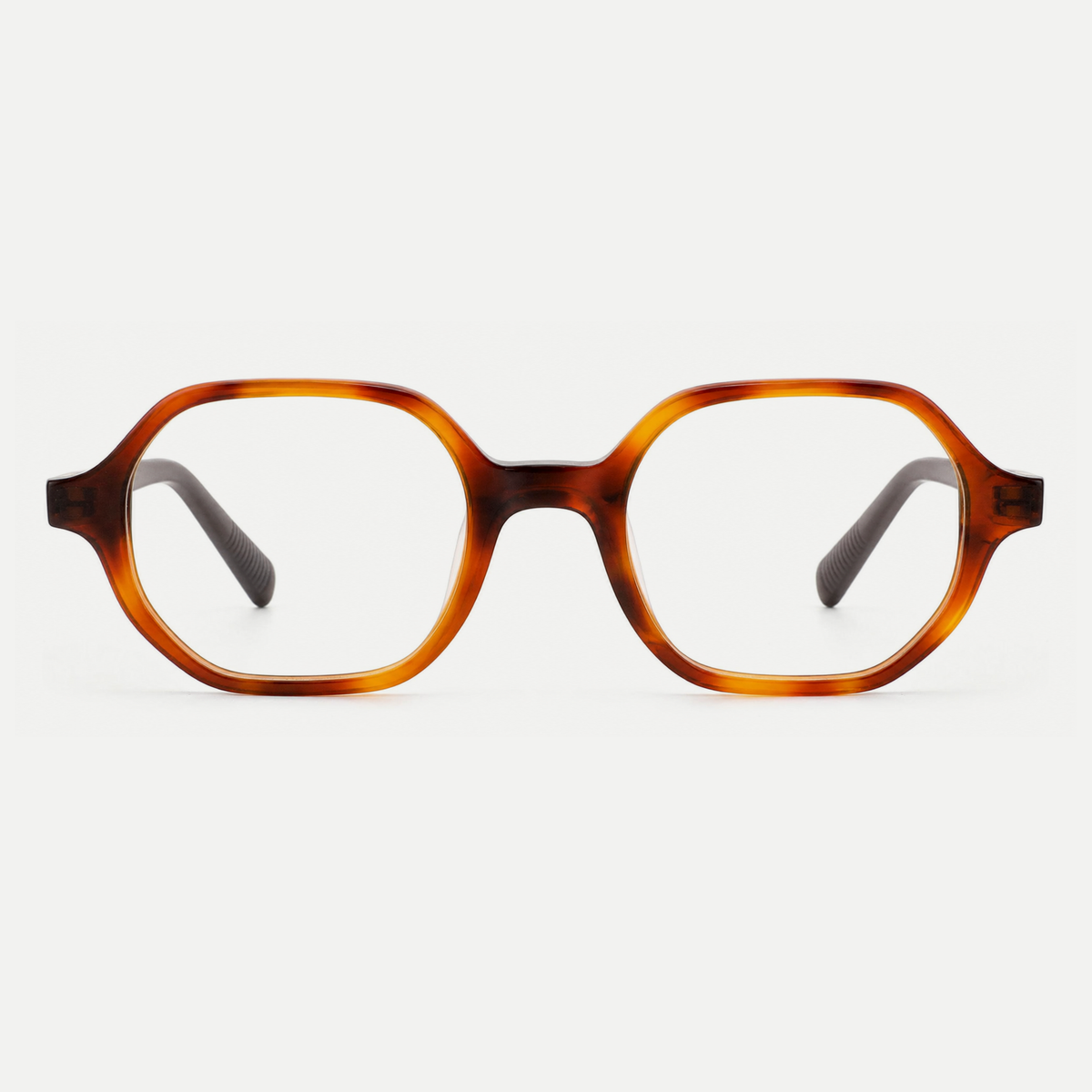Vivian tortoise brown acetate glasses, front view