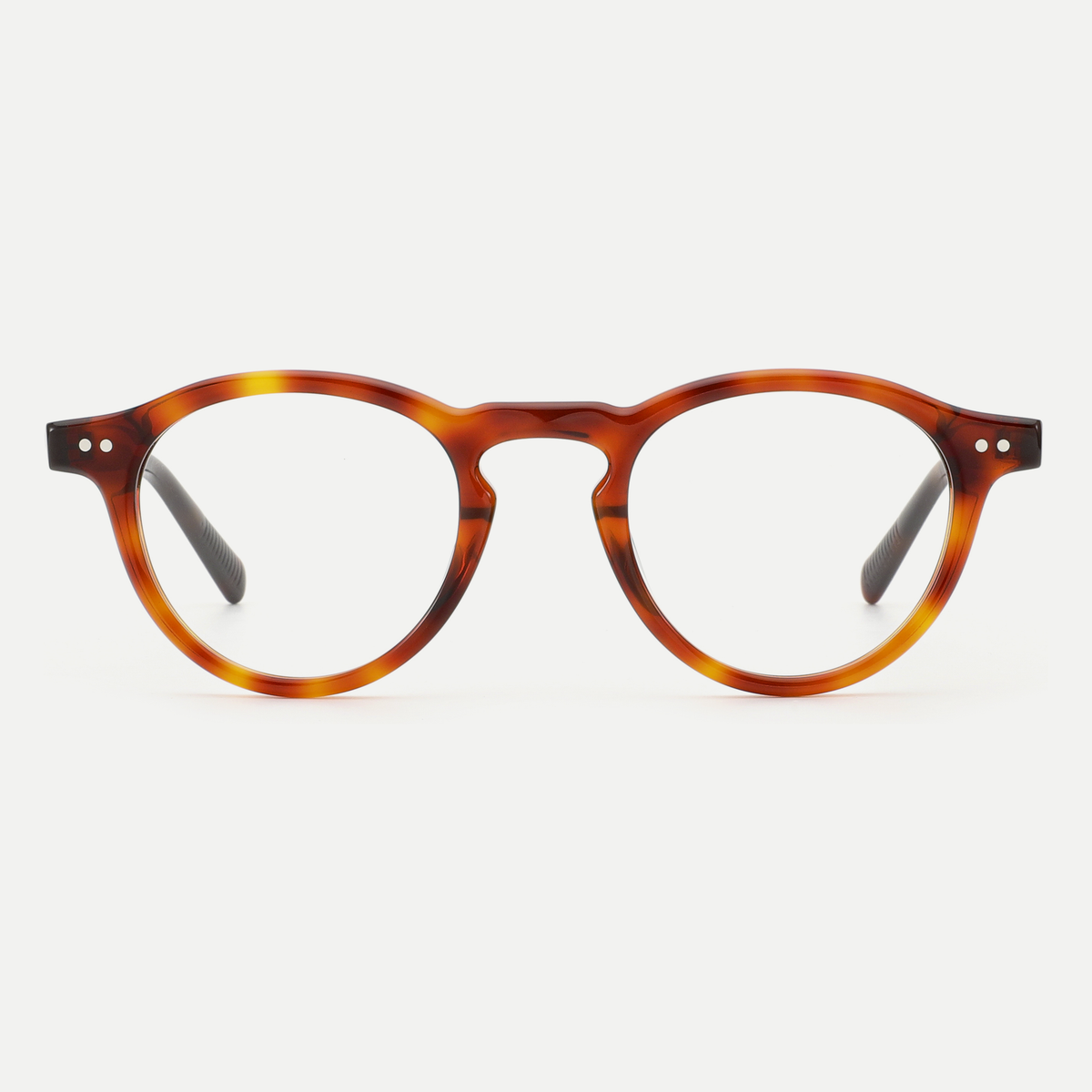 Camille tortoise brown acetate glasses, front view