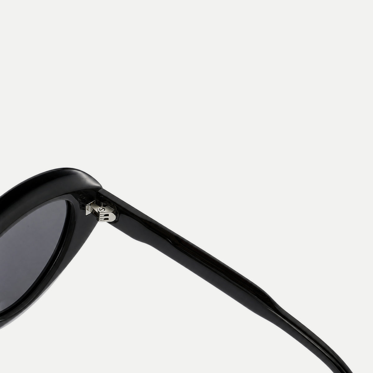 Sloane sunglasses - Black / Smoke - hinge detail