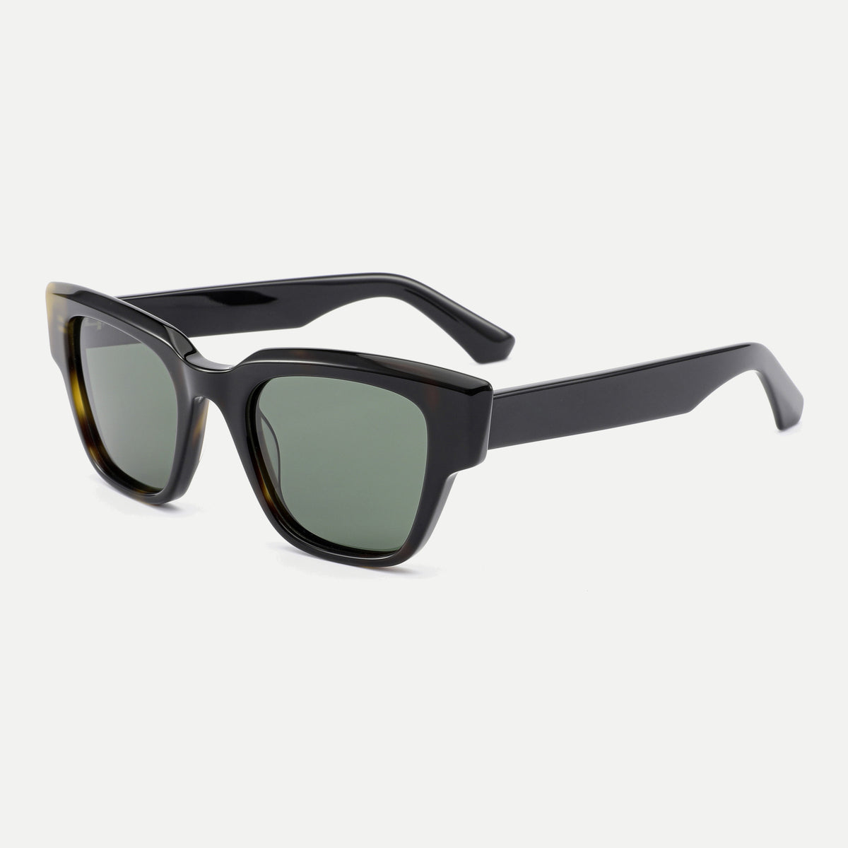 Arden sunglasses - Black / Green - angled view
