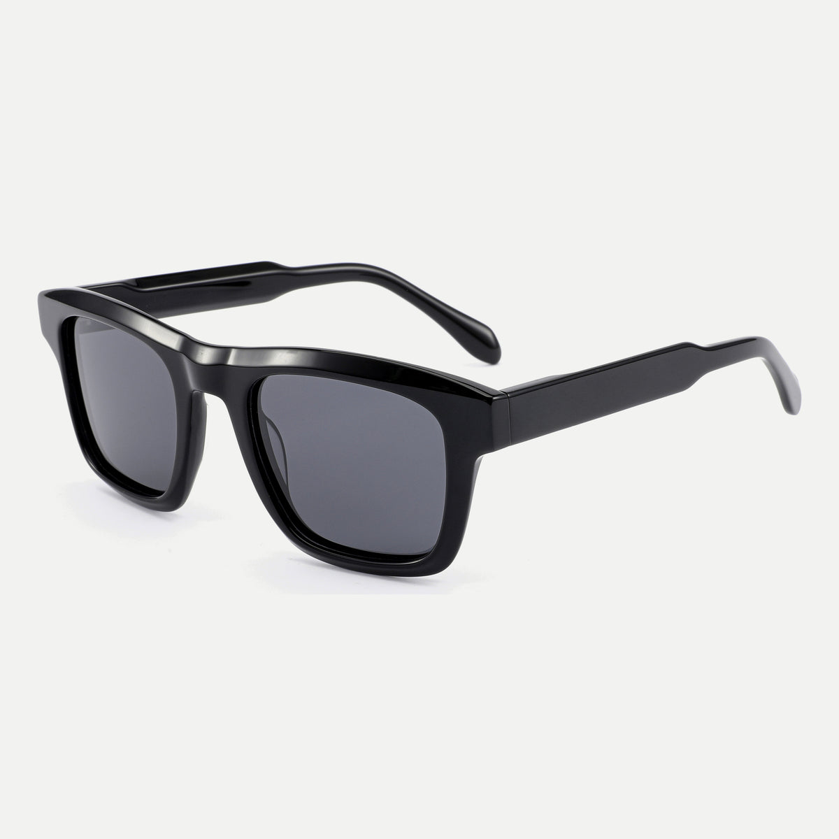 Ellis sunglasses - Black / Smoke - 45-degree view