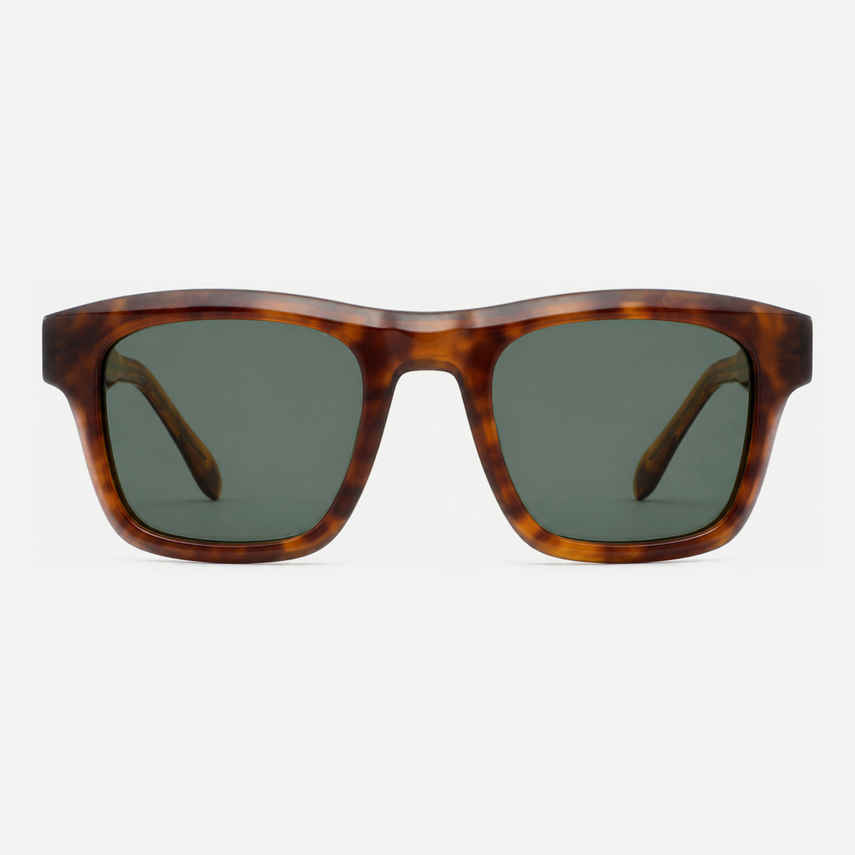 Ellis sunglasses - Amber Tortoise / Green - front view