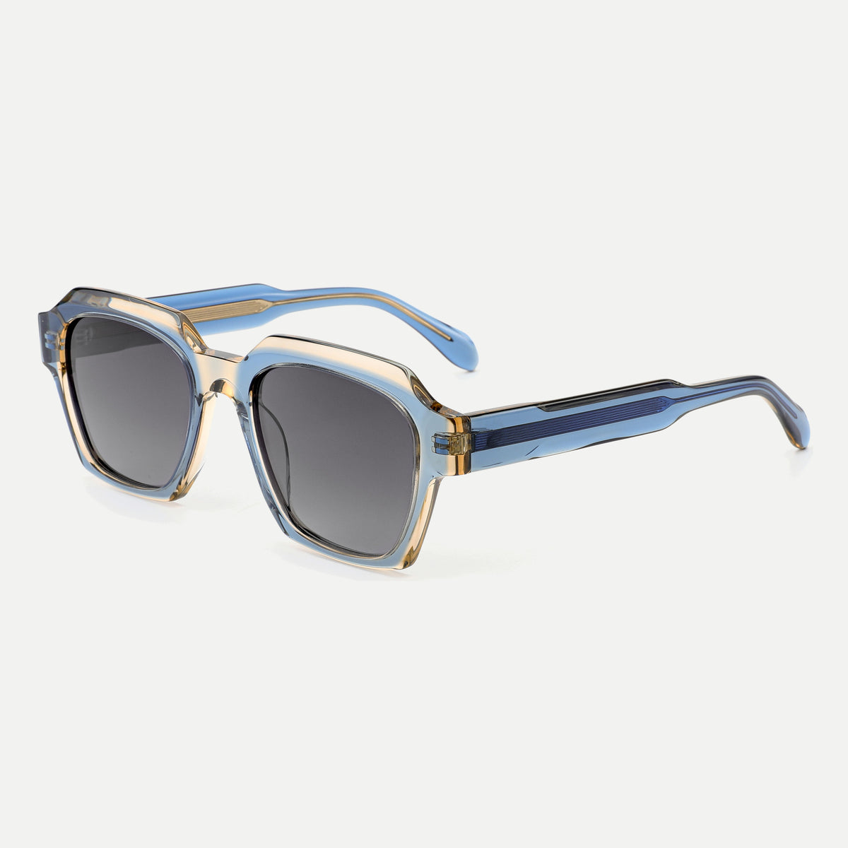 Monroe sunglasses - Crystal Champagne Blue / Smoke - 45-degree view