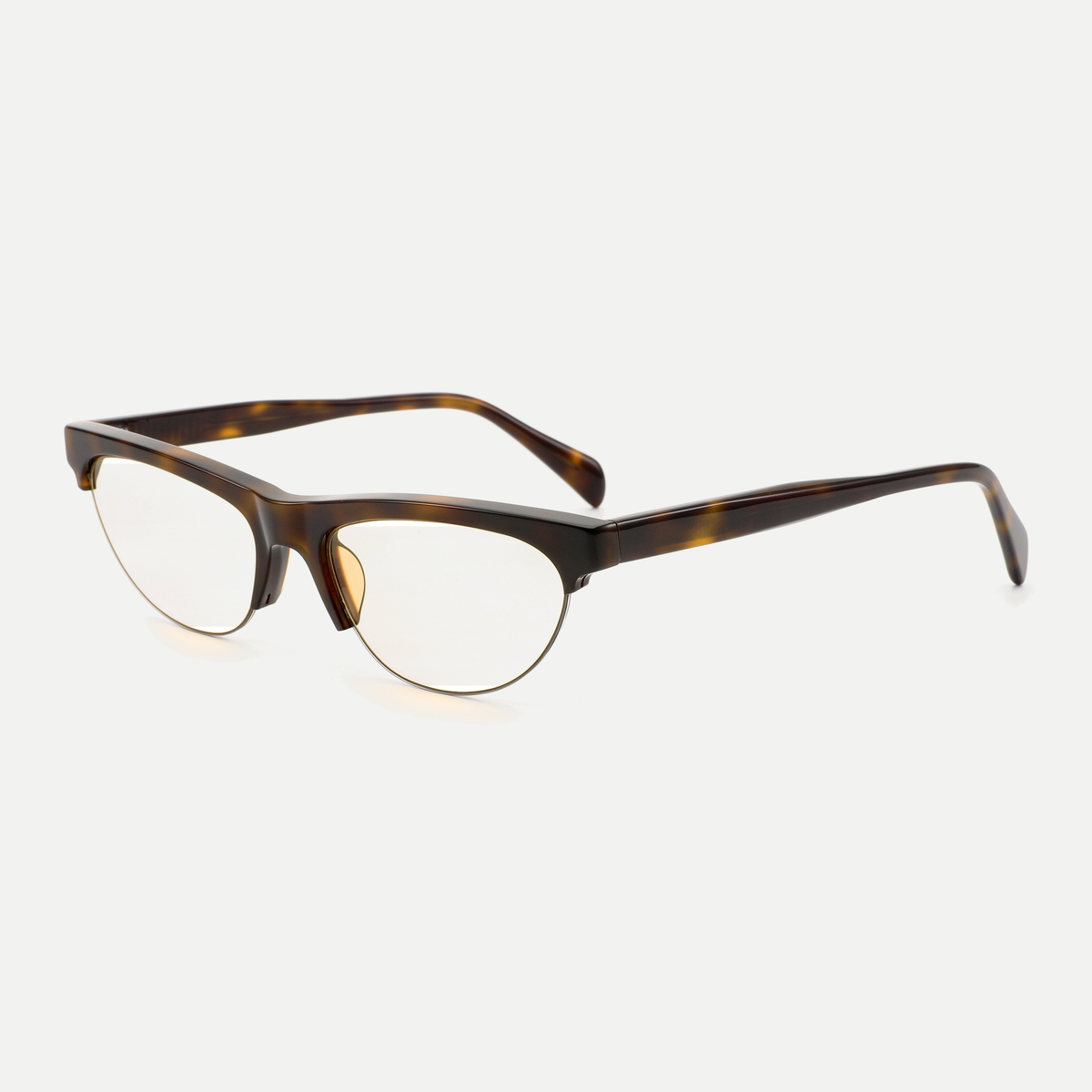 Vera amber tortoise eyeglasses, 45-degree view
