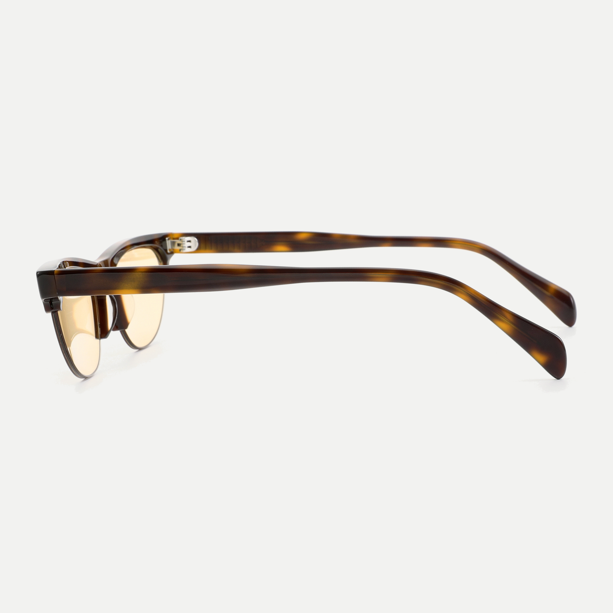Rhea amber tortoise / yellow sunglasses, 90-degree side view