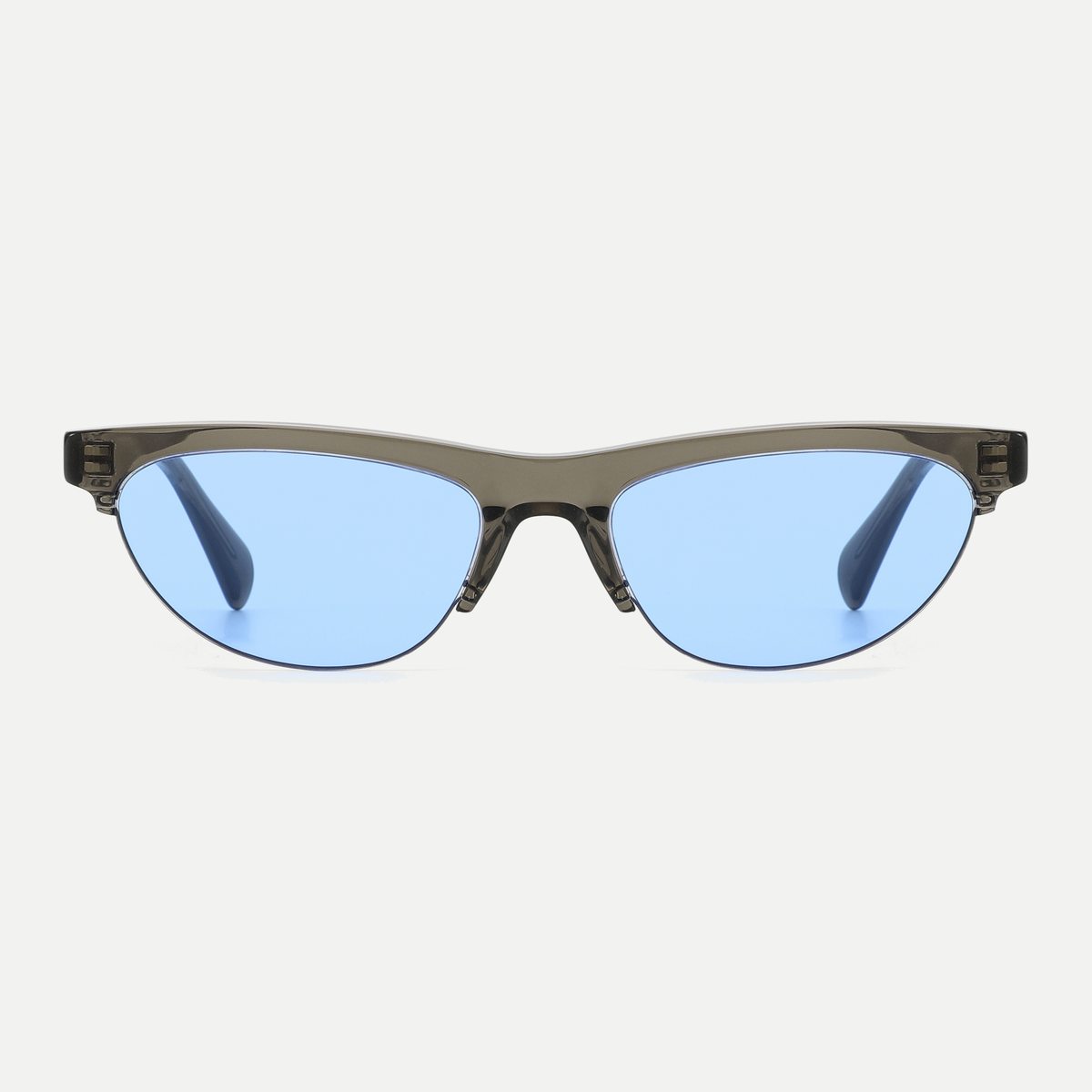 Rhea crystal taupe / ice blue sunglasses, front view