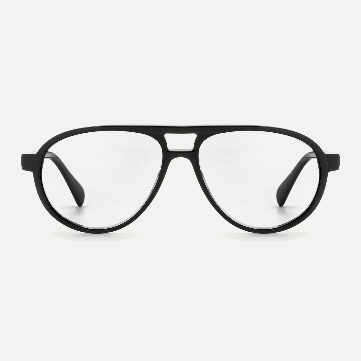 Elise black eyeglasses, front view