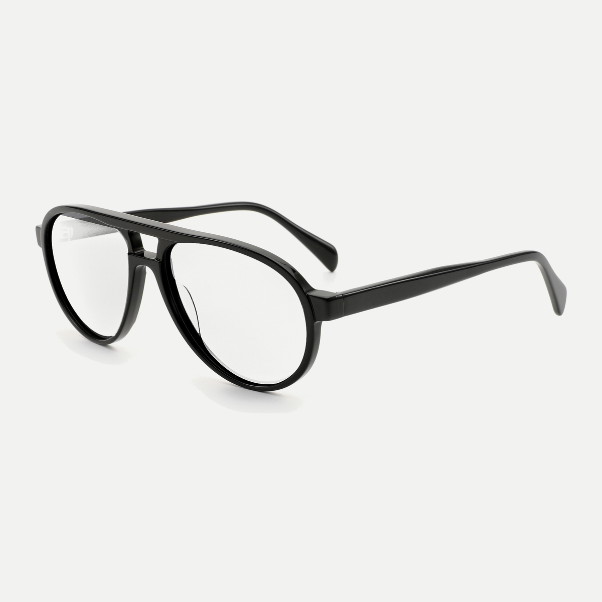 Elise black eyeglasses, 45-degree view