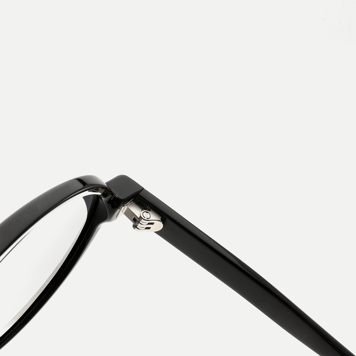 Elise black eyeglasses, frame detail