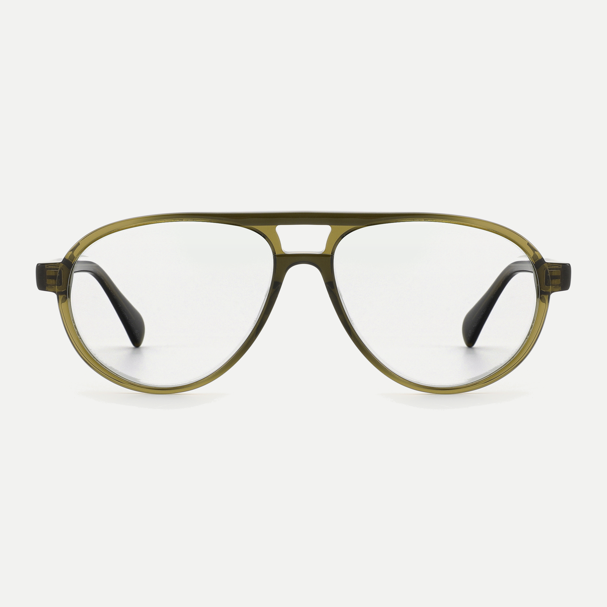 Elise crystal olive eyeglasses, front view