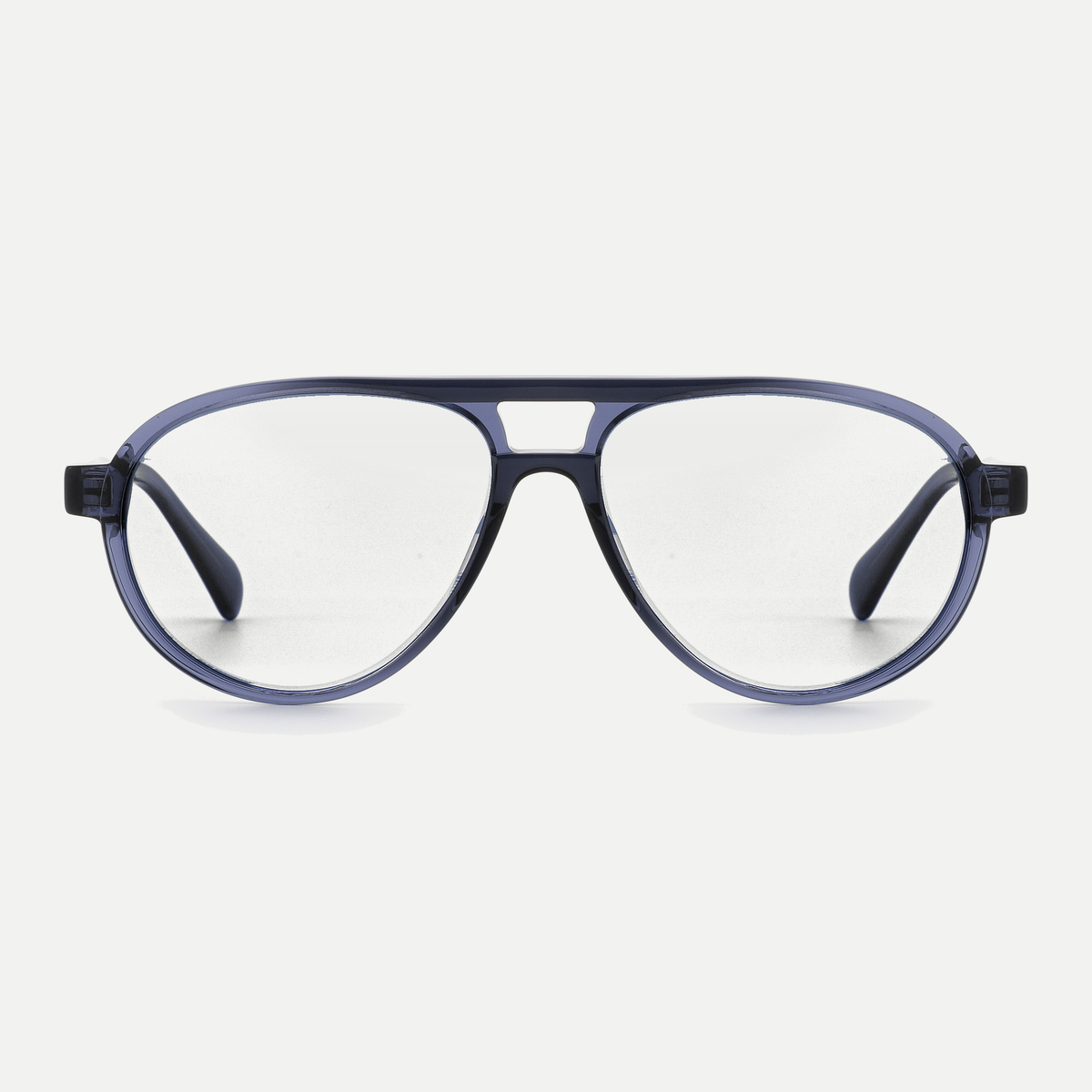 Elise crystal blue eyeglasses, front view