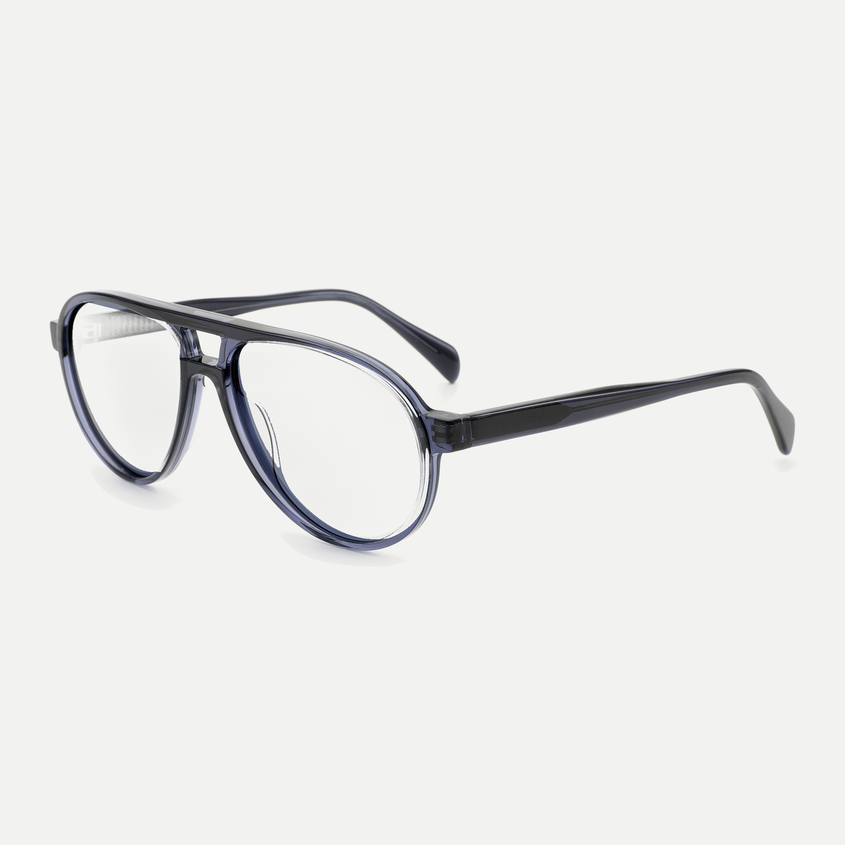 Elise crystal blue eyeglasses, 45-degree view