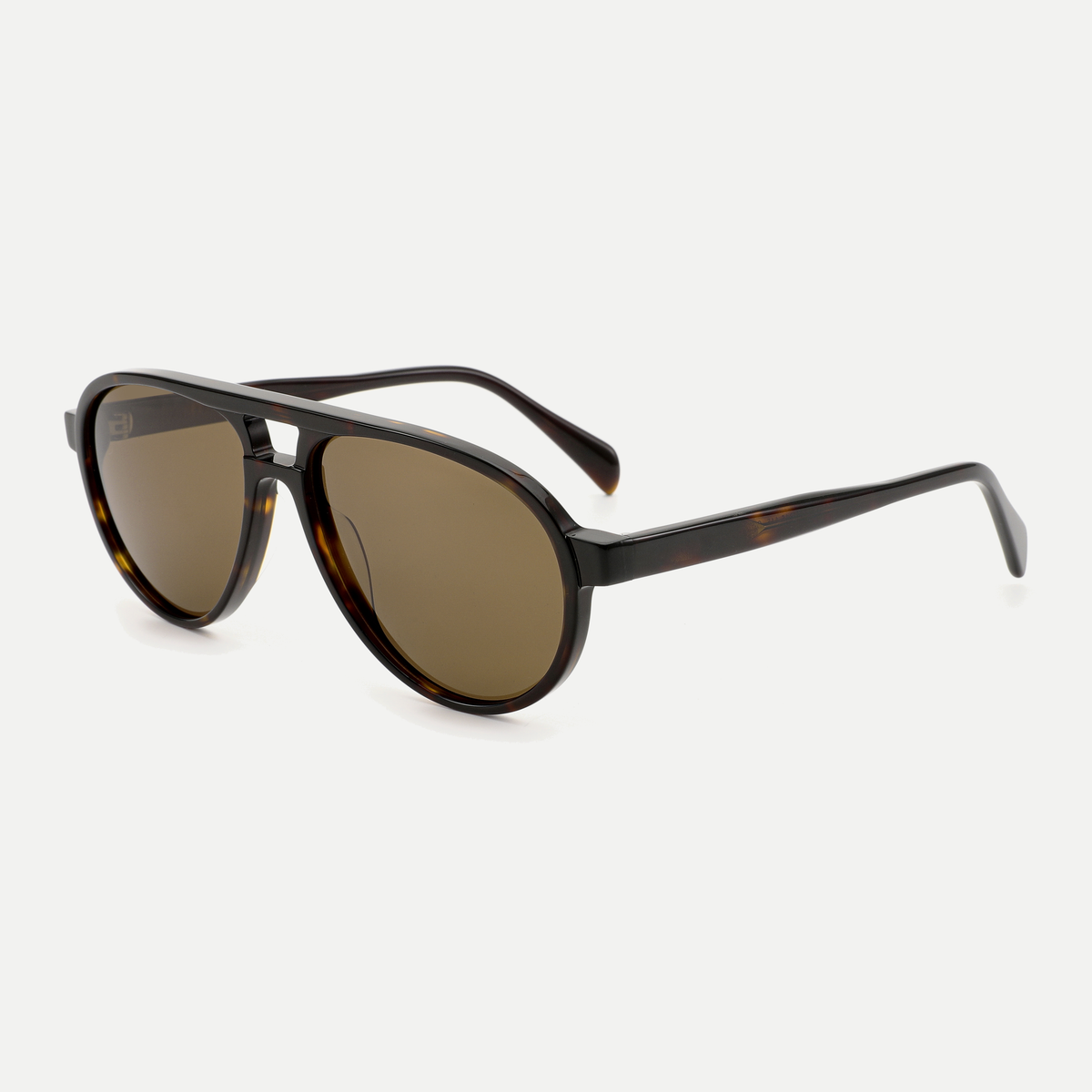 Quinn dark tortoise / brown sunglasses, 45-degree view