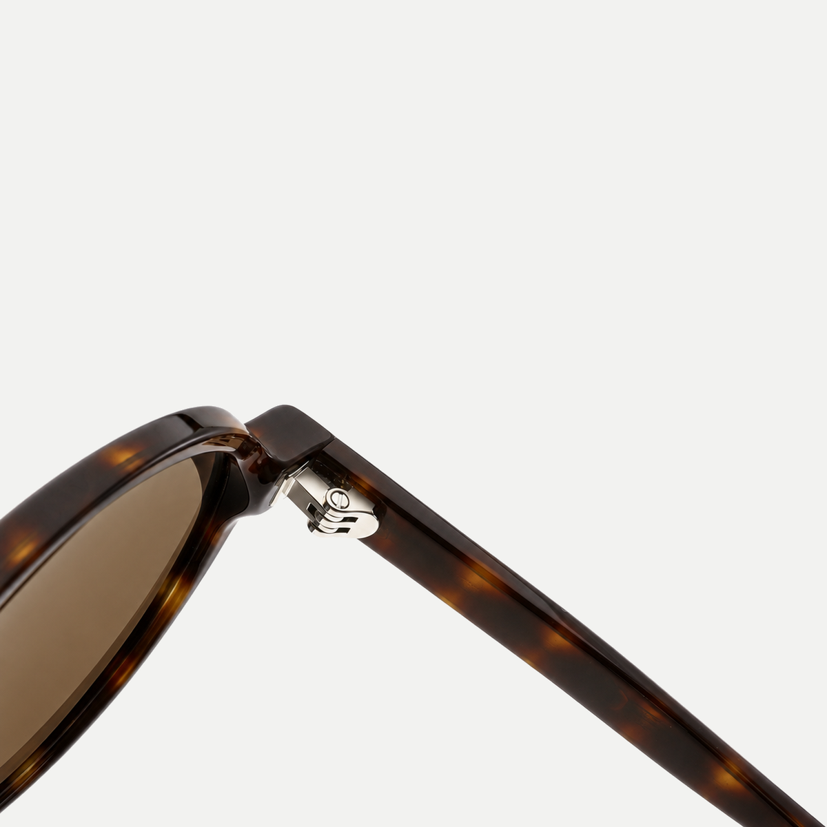 Quinn dark tortoise / brown sunglasses, frame detail