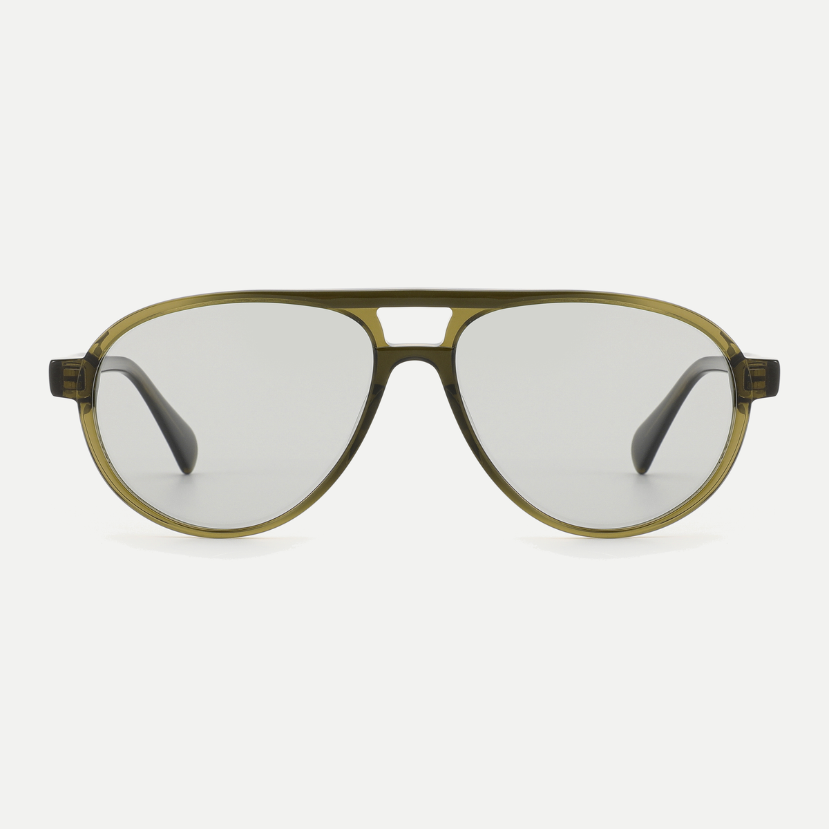 Quinn crystal olive / light smoke sunglasses, front view