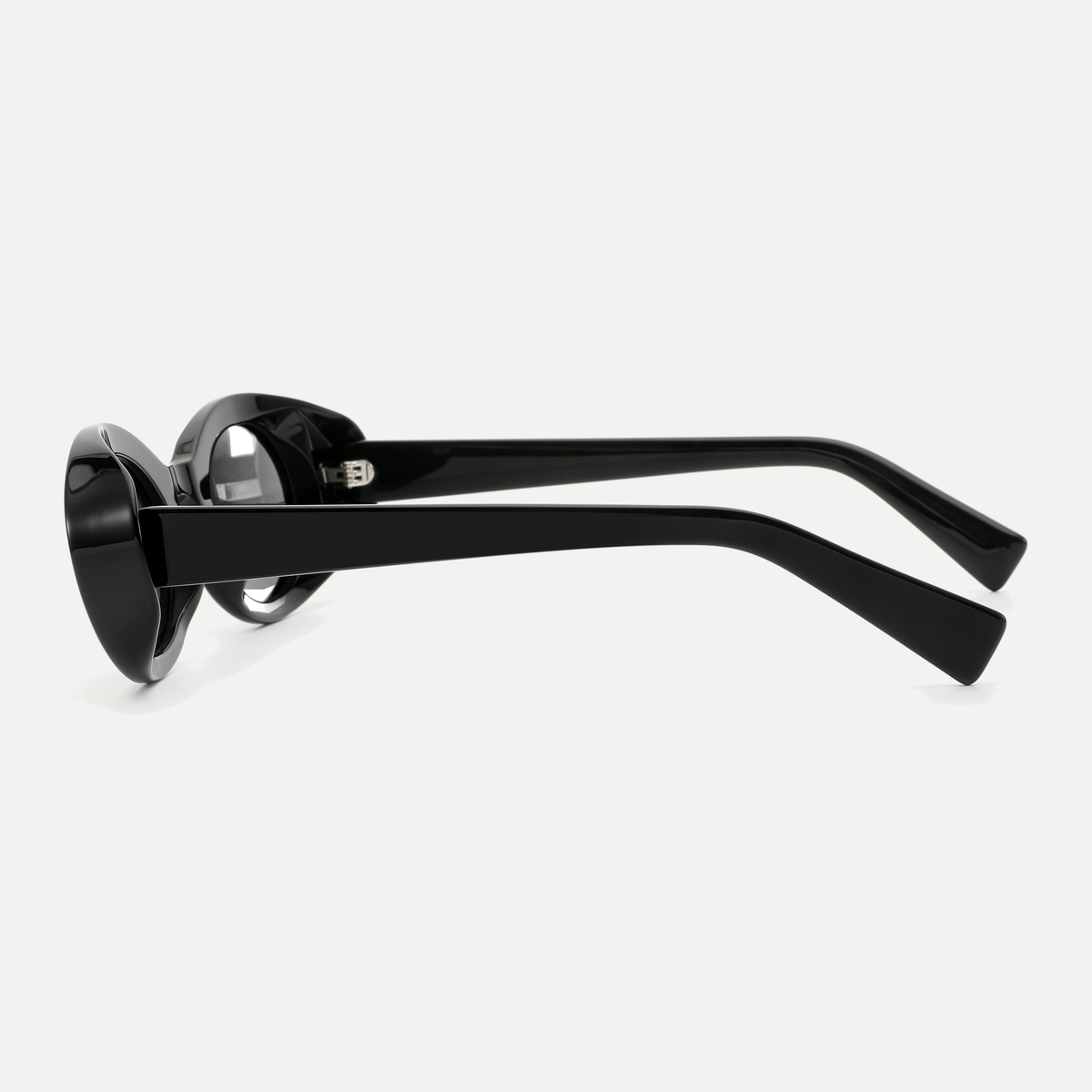 Iris black eyeglasses, 90-degree side view