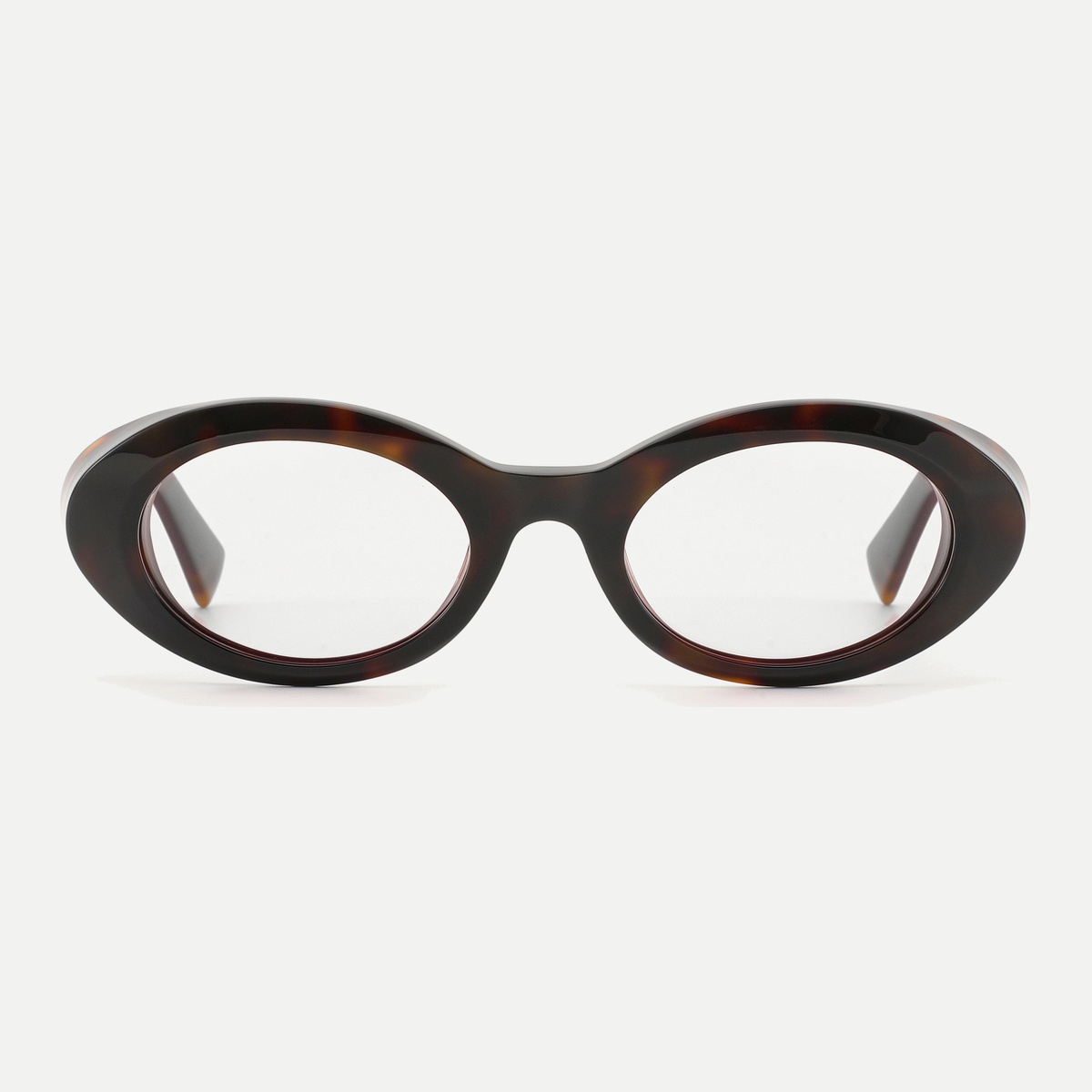 Iris amber tortoise eyeglasses, front view
