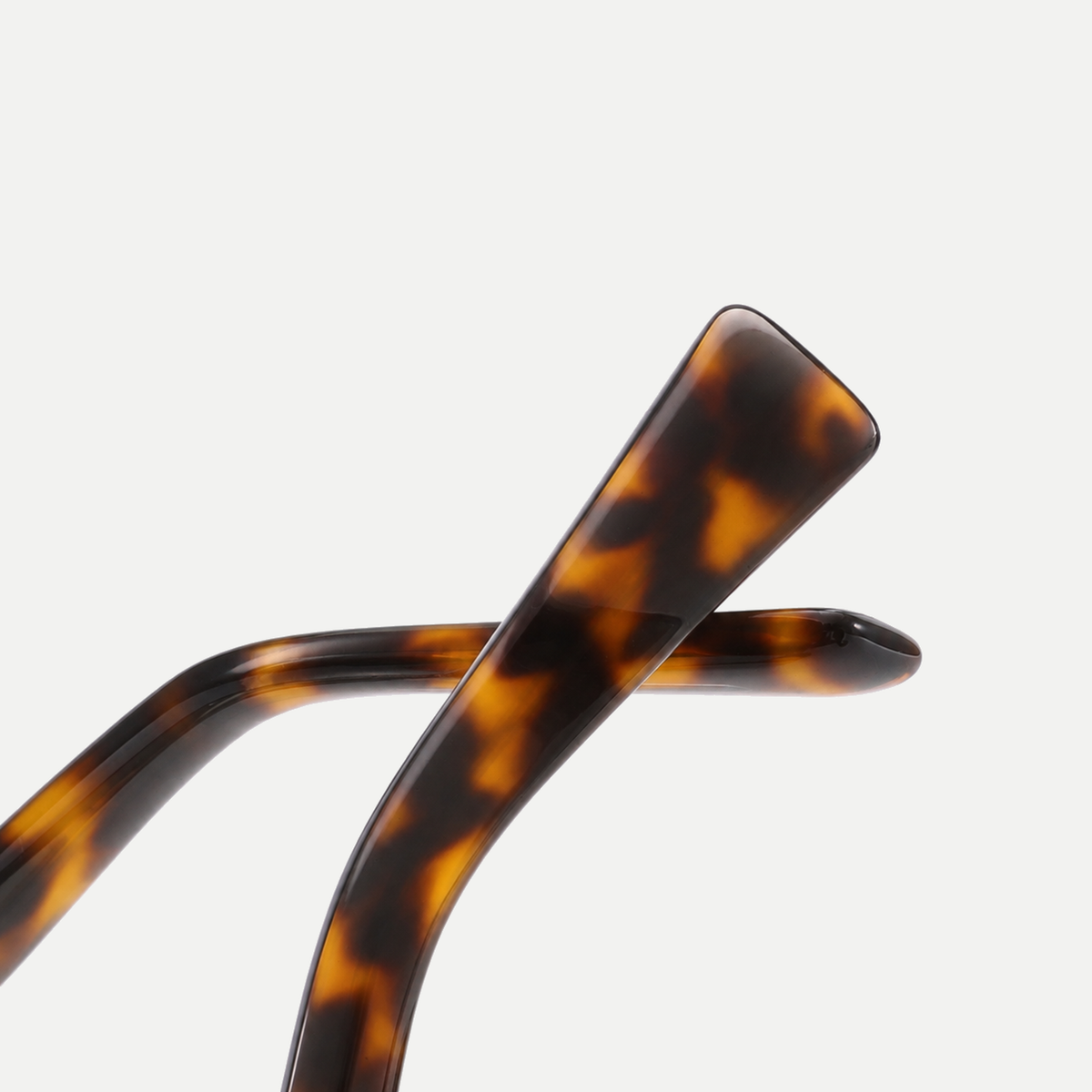 Iris amber tortoise eyeglasses, frame detail