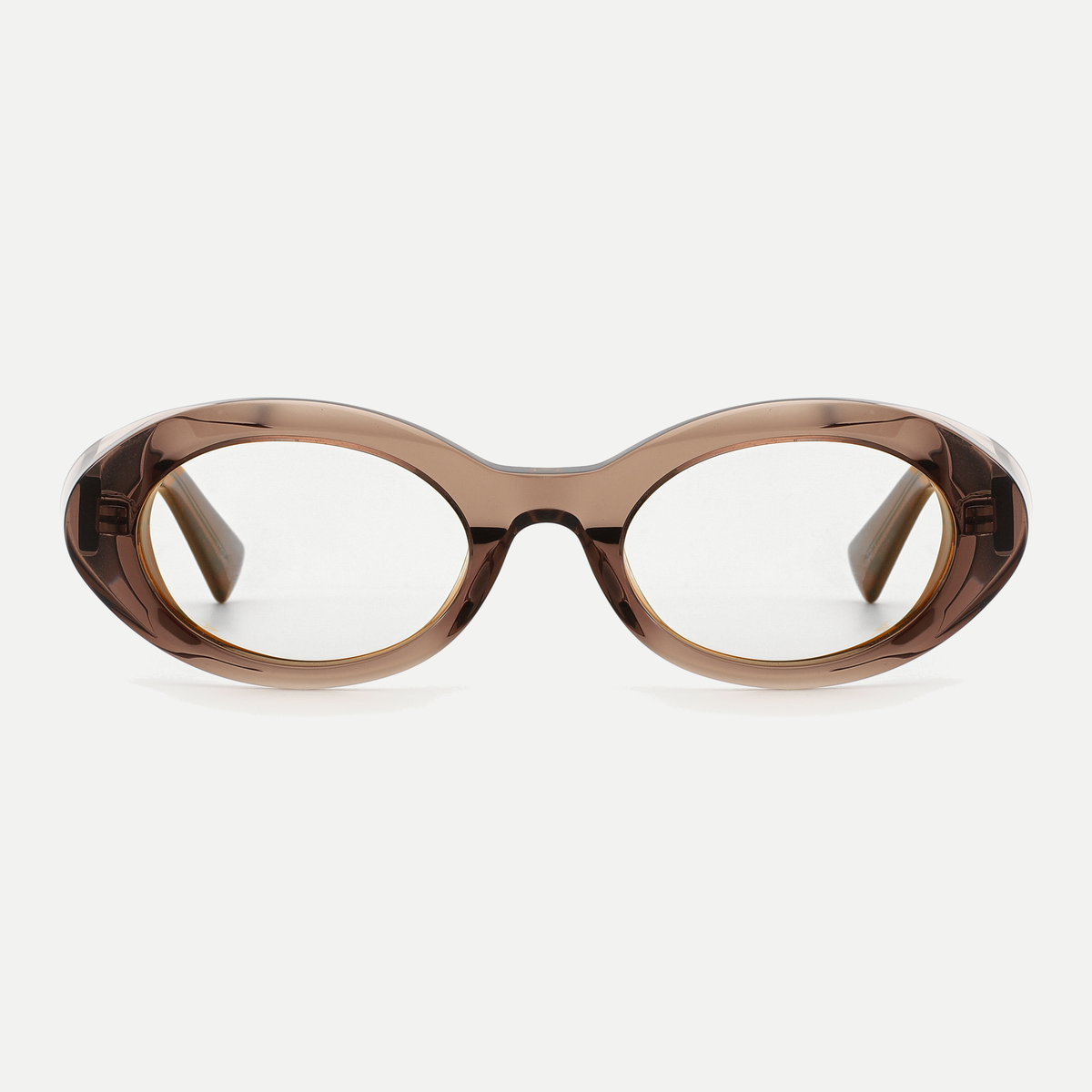 Iris crystal mocha eyeglasses, front view