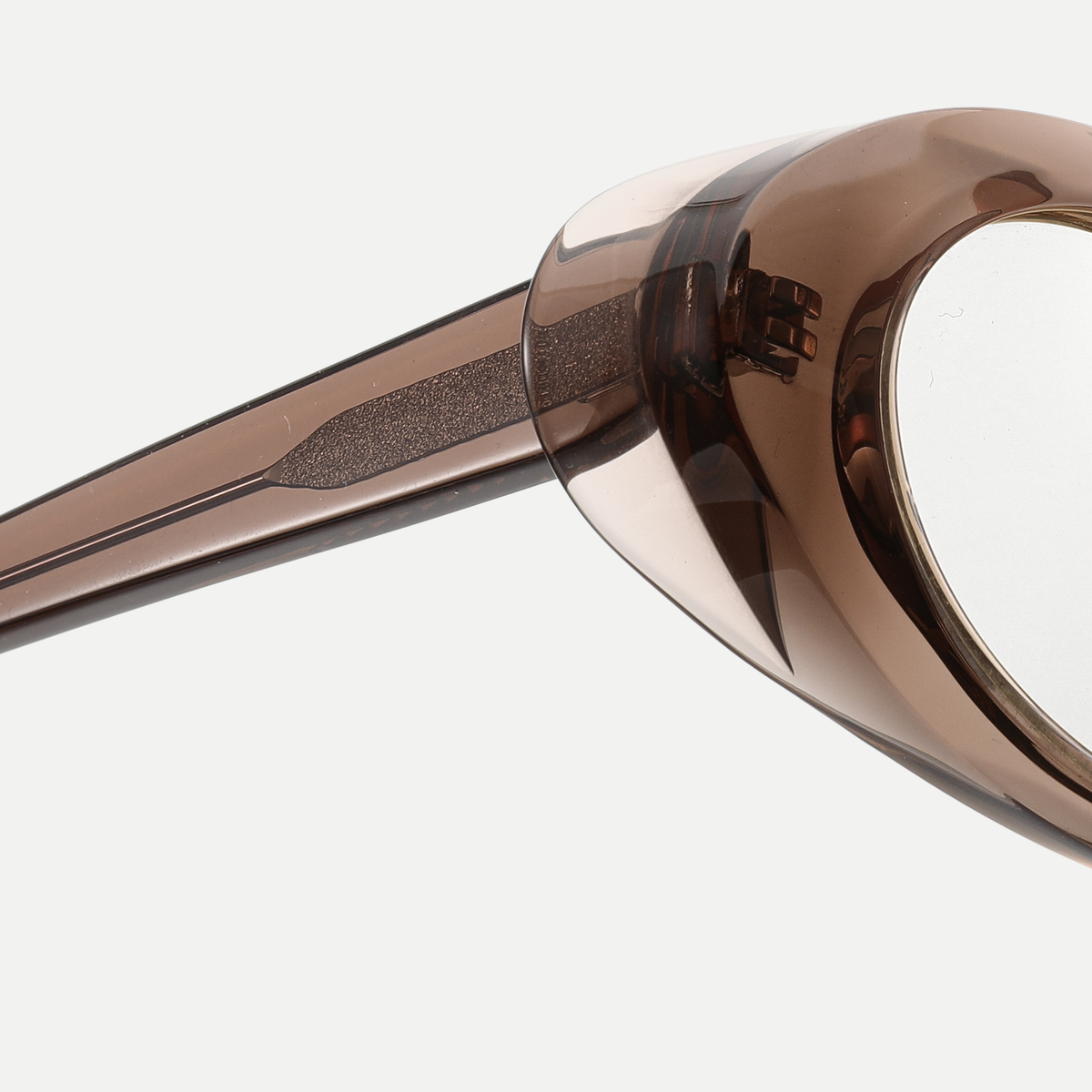 Iris crystal mocha eyeglasses, frame detail