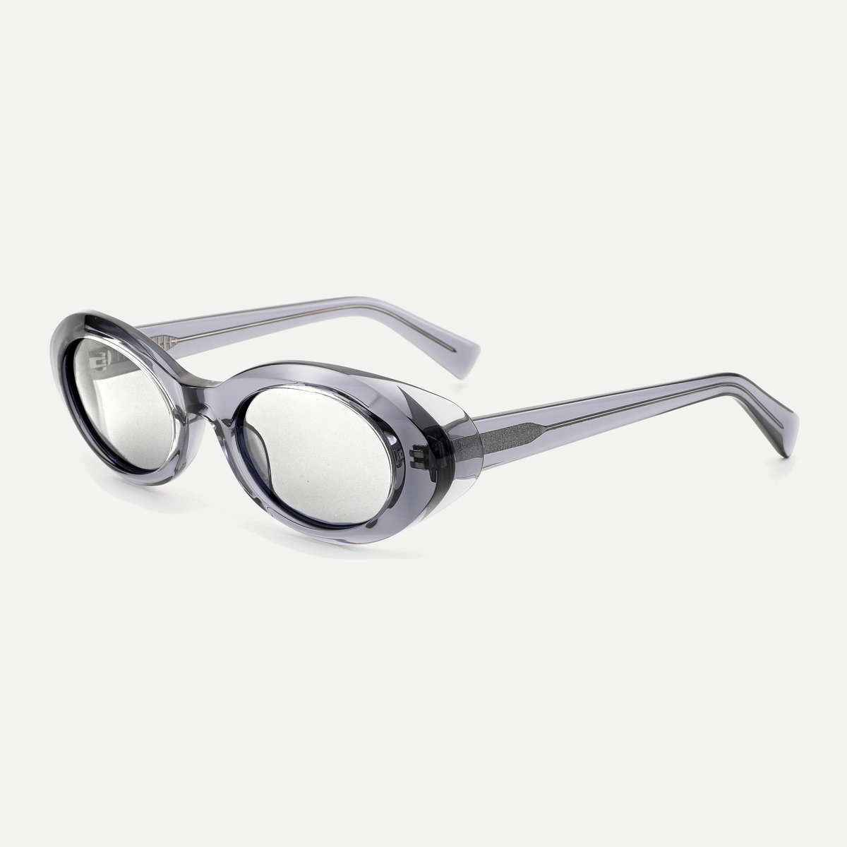 Iris crystal slate eyeglasses, 45-degree view