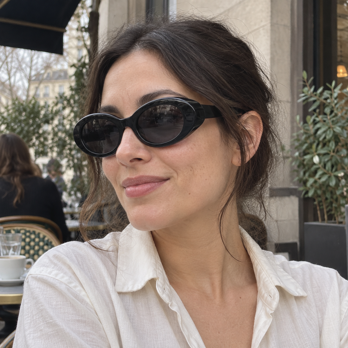 Esme black / smoke sunglasses, lifestyle view