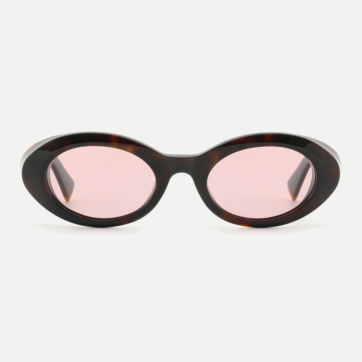 Esme amber tortoise / pink sunglasses, front view
