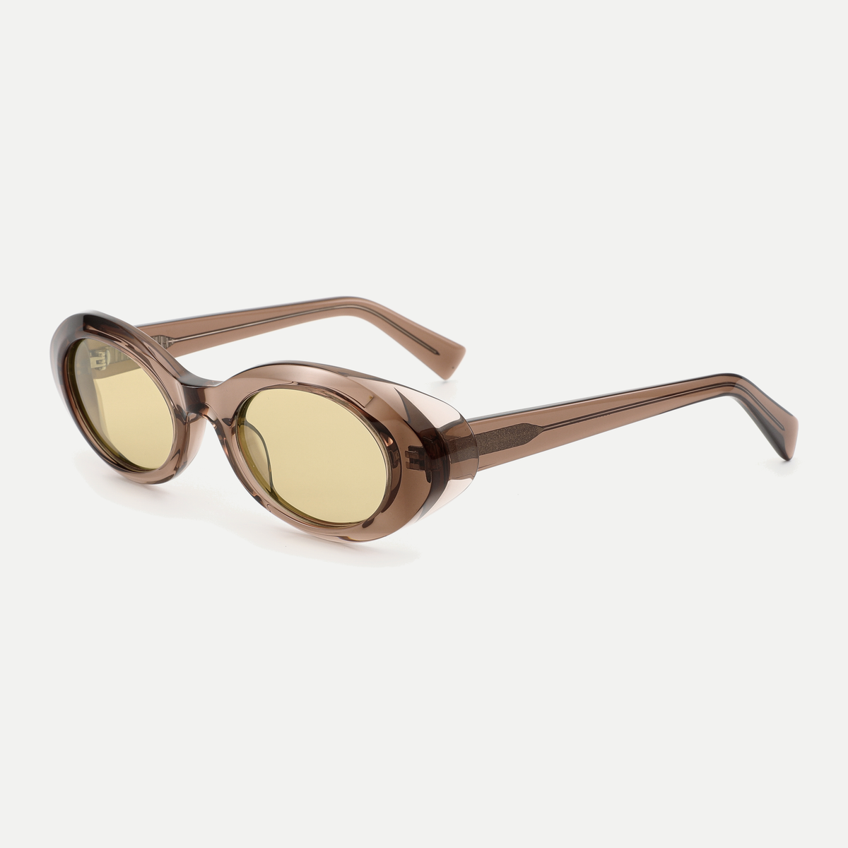 Esme crystal mocha / amber sunglasses, 45-degree view