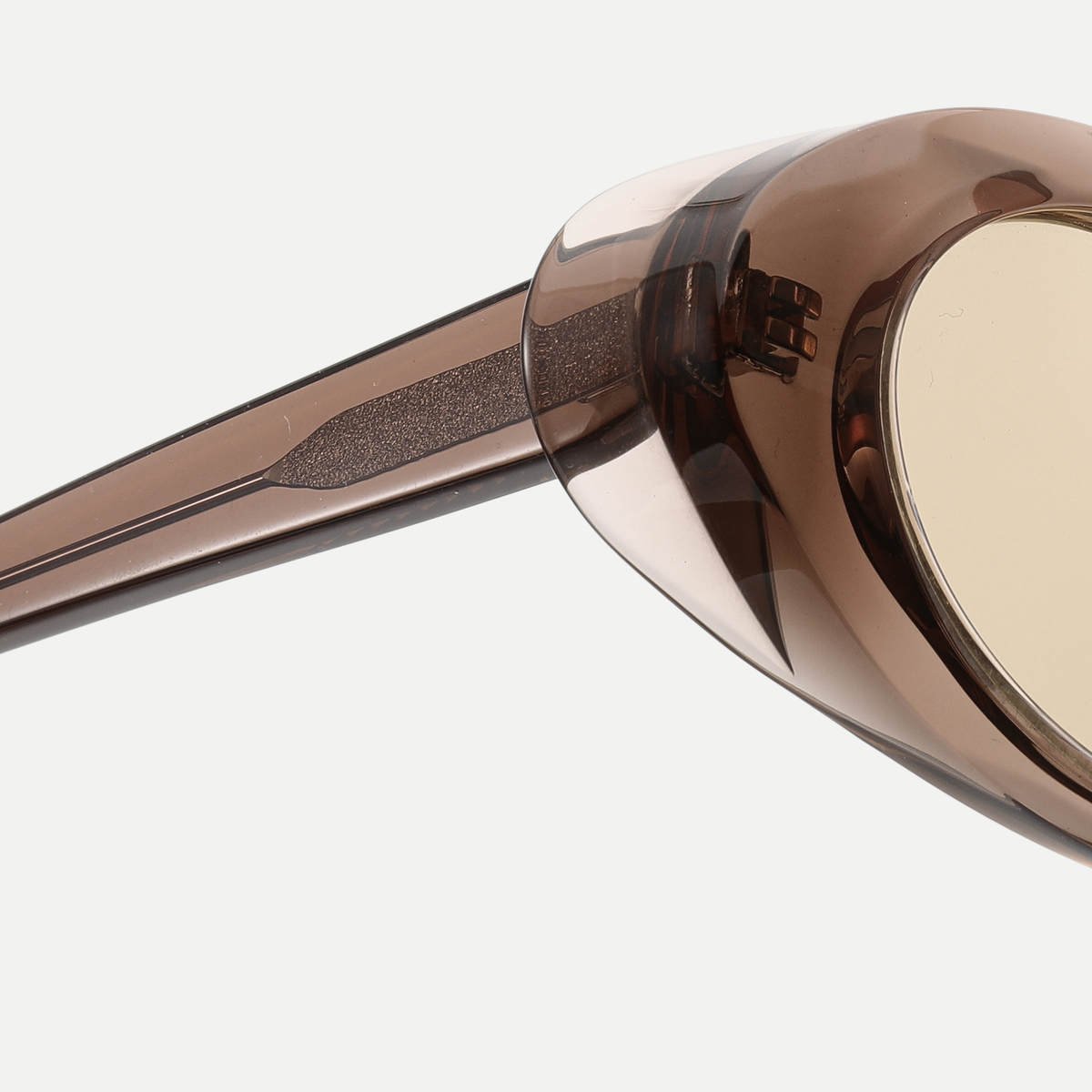 Esme crystal mocha / amber sunglasses, frame detail