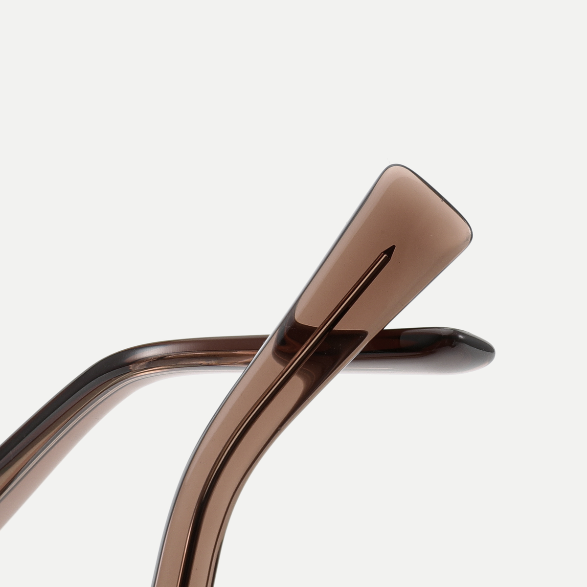 Esme crystal mocha / amber sunglasses, frame detail