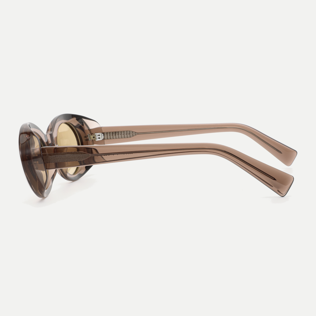 Esme crystal mocha / amber sunglasses, 90-degree side view