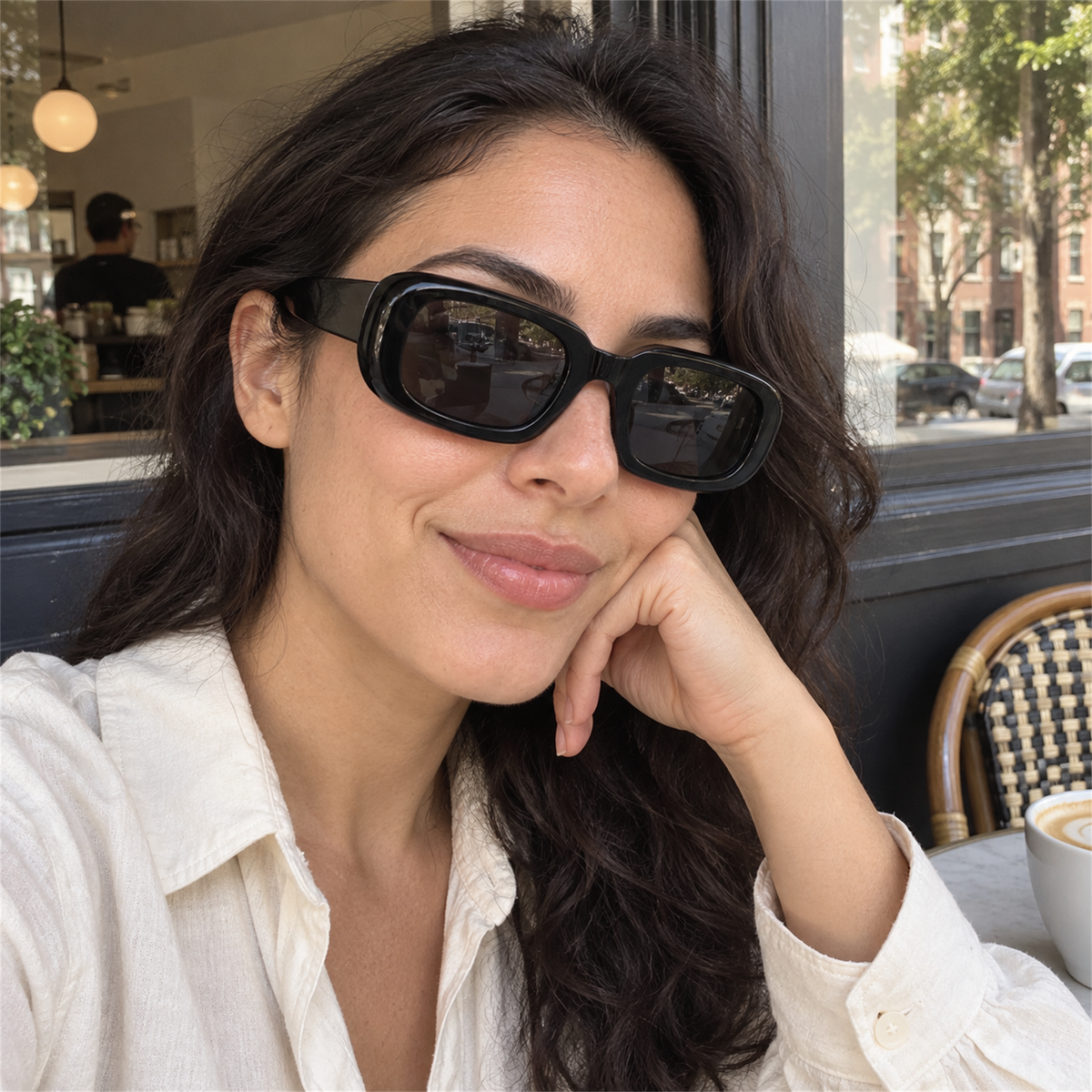 Jade black / smoke sunglasses, lifestyle view