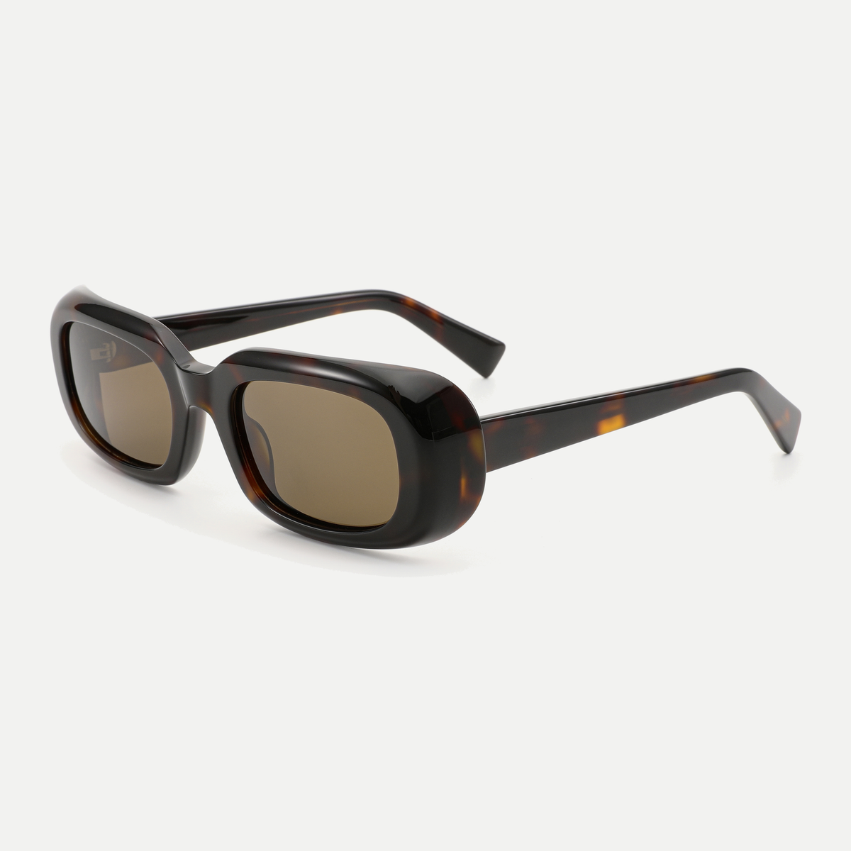 Jade dark tortoise / brown sunglasses, 45-degree view
