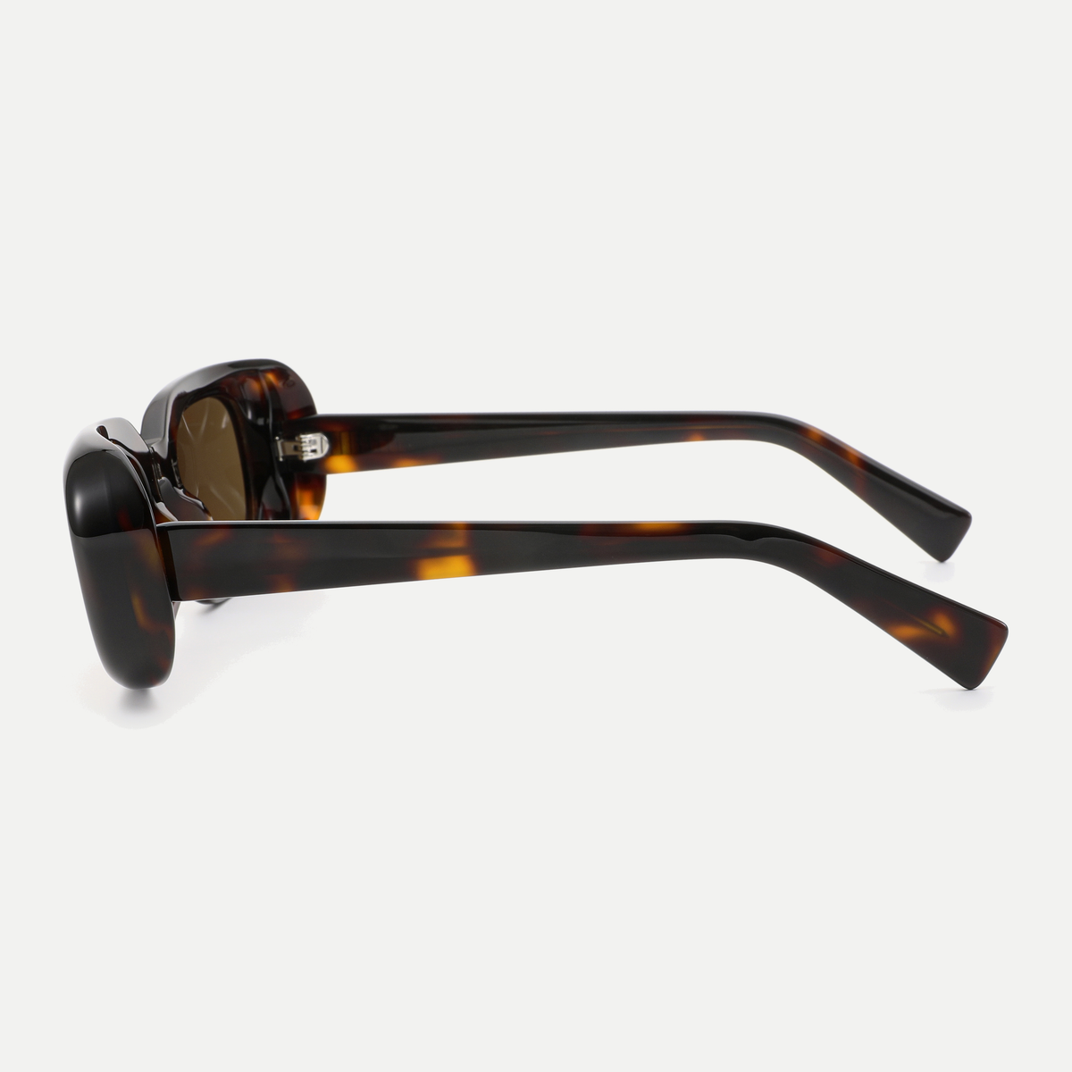 Jade dark tortoise / brown sunglasses, 90-degree side view