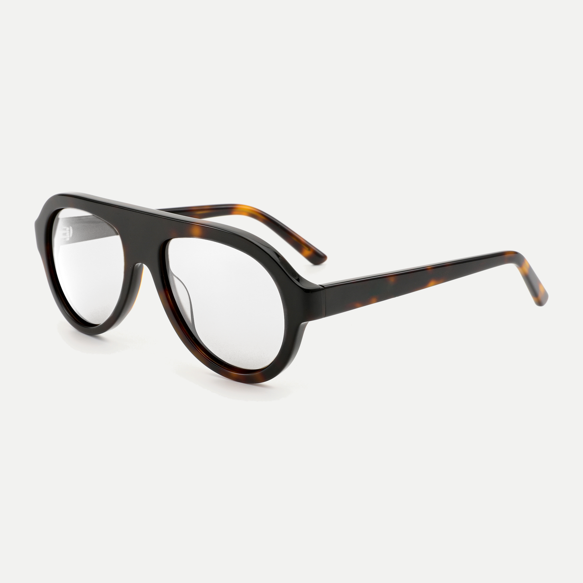 Livia amber tortoise eyeglasses, 45-degree view