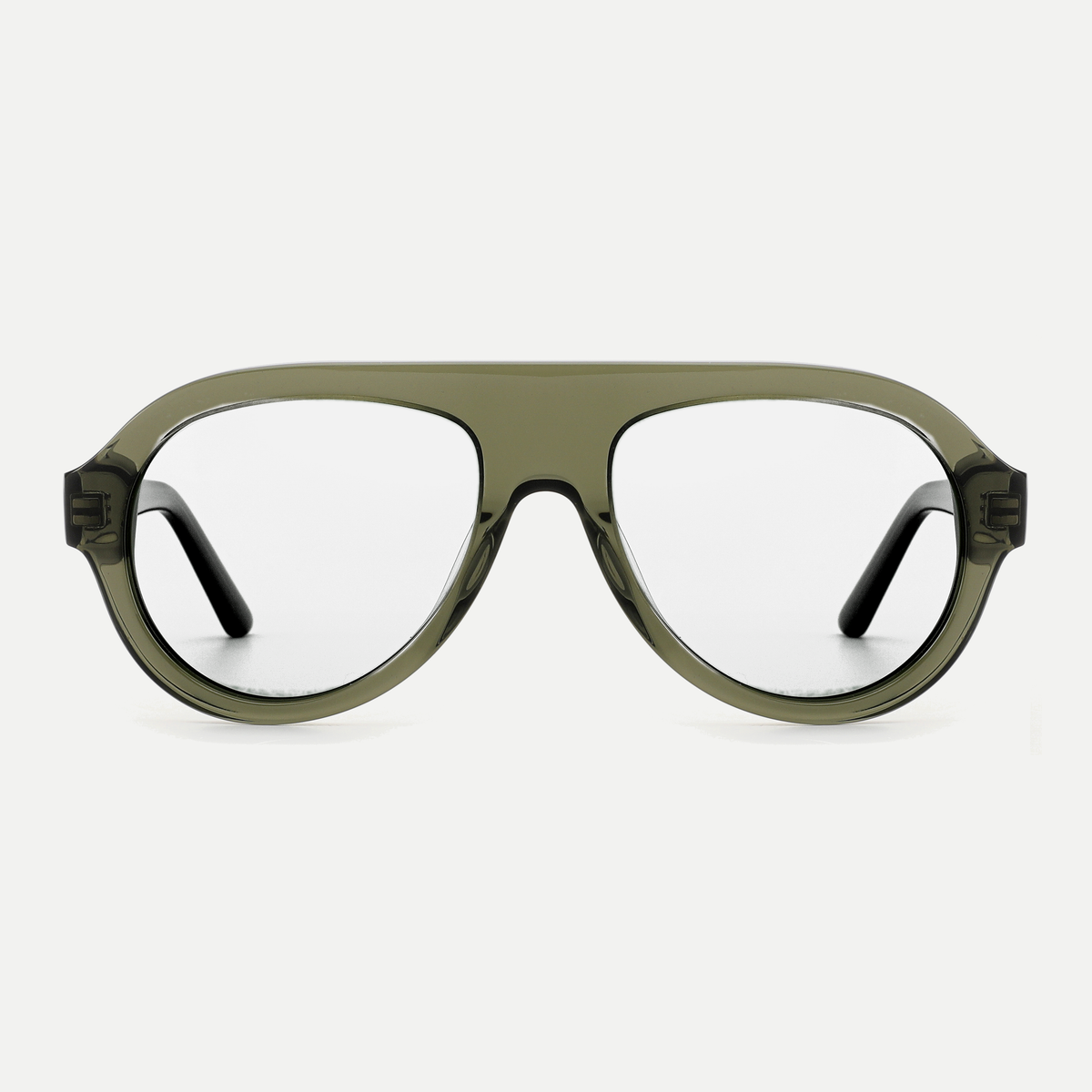 Livia crystal olive eyeglasses, front view
