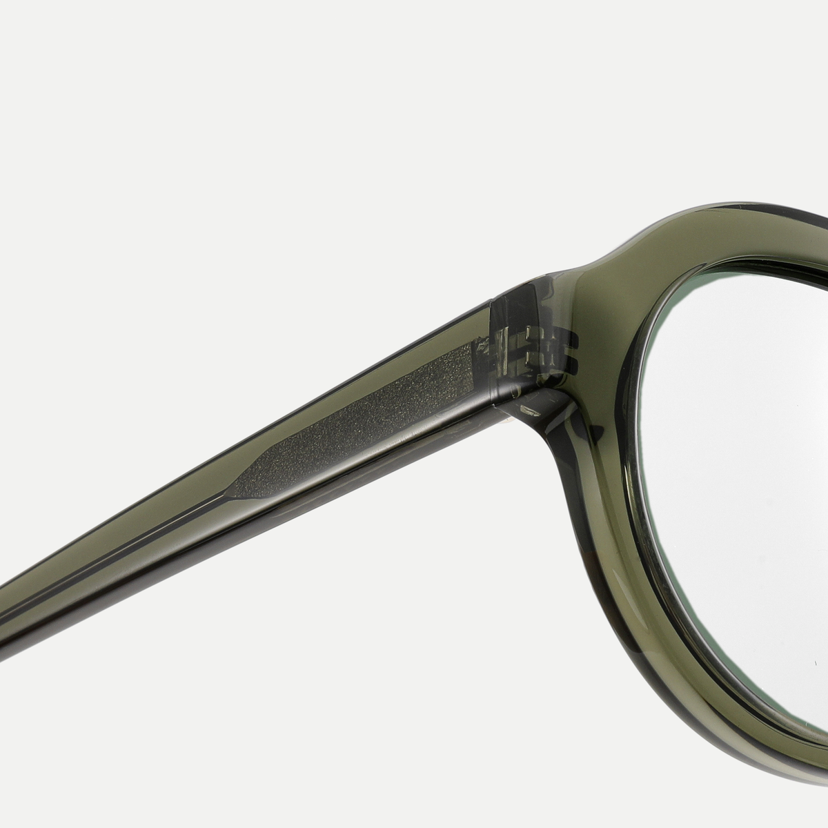Livia crystal olive eyeglasses, frame detail