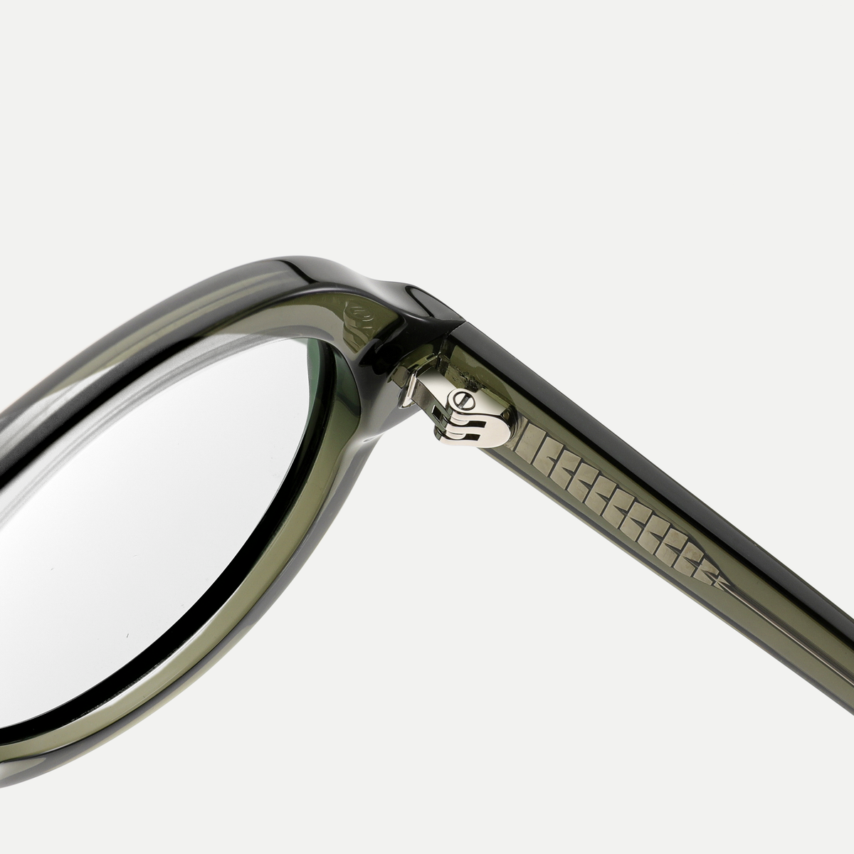 Livia crystal olive eyeglasses, frame detail