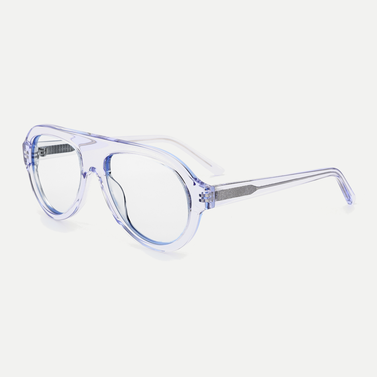 Livia crystal lilac eyeglasses, 45-degree view