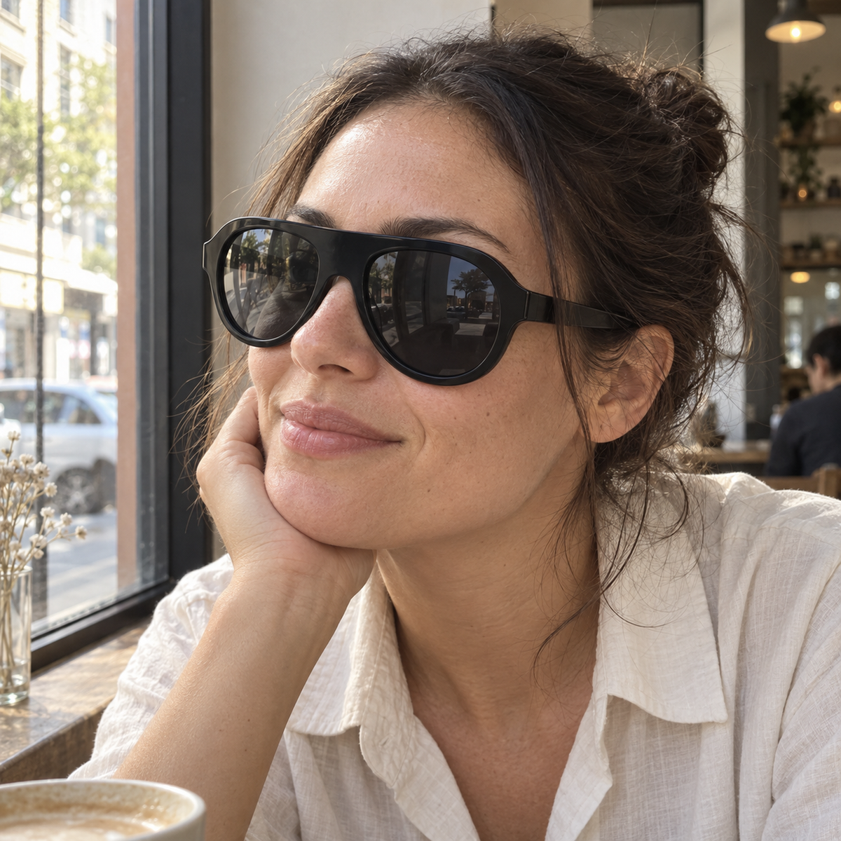 Harper black / smoke sunglasses, lifestyle view