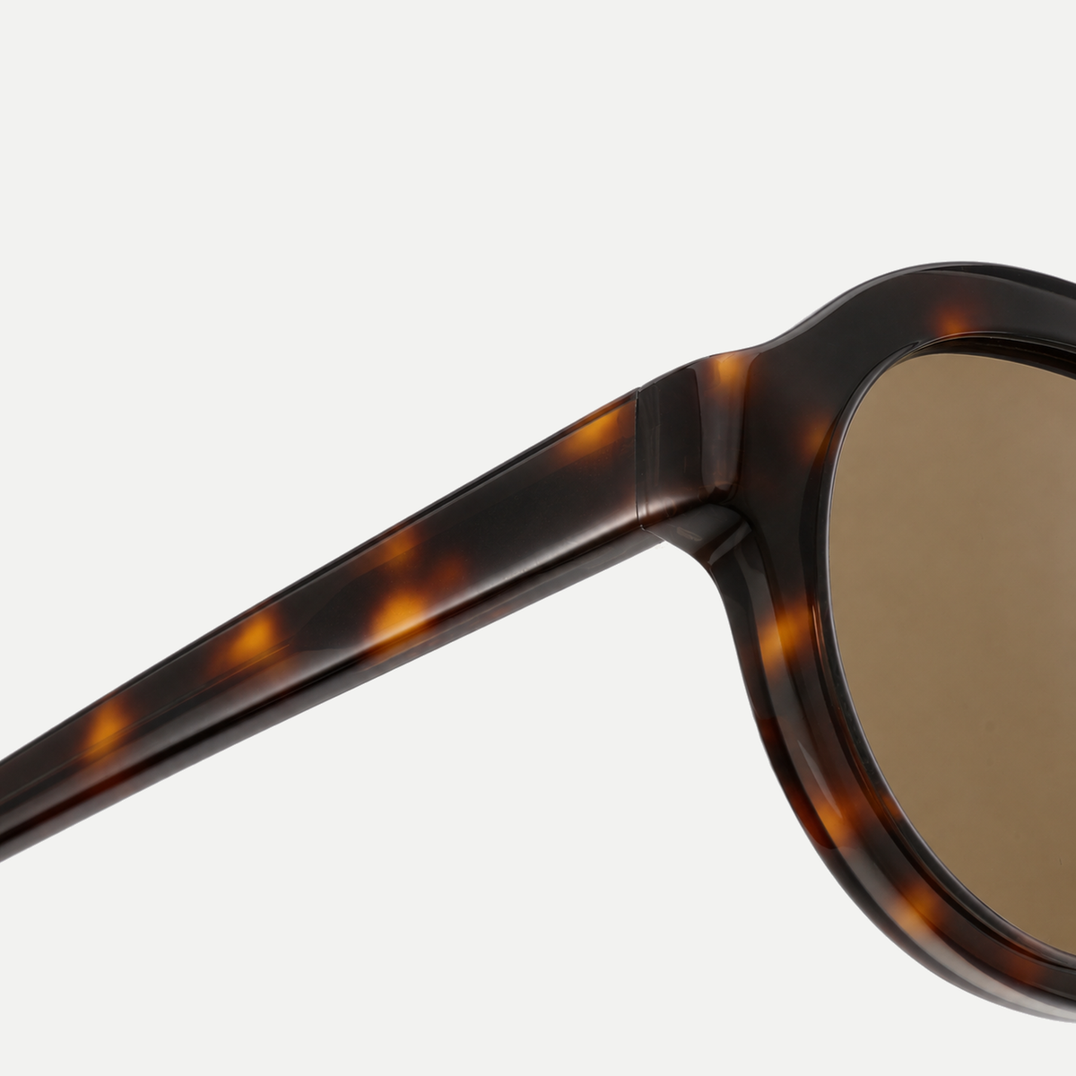 Harper amber tortoise / brown sunglasses, frame detail