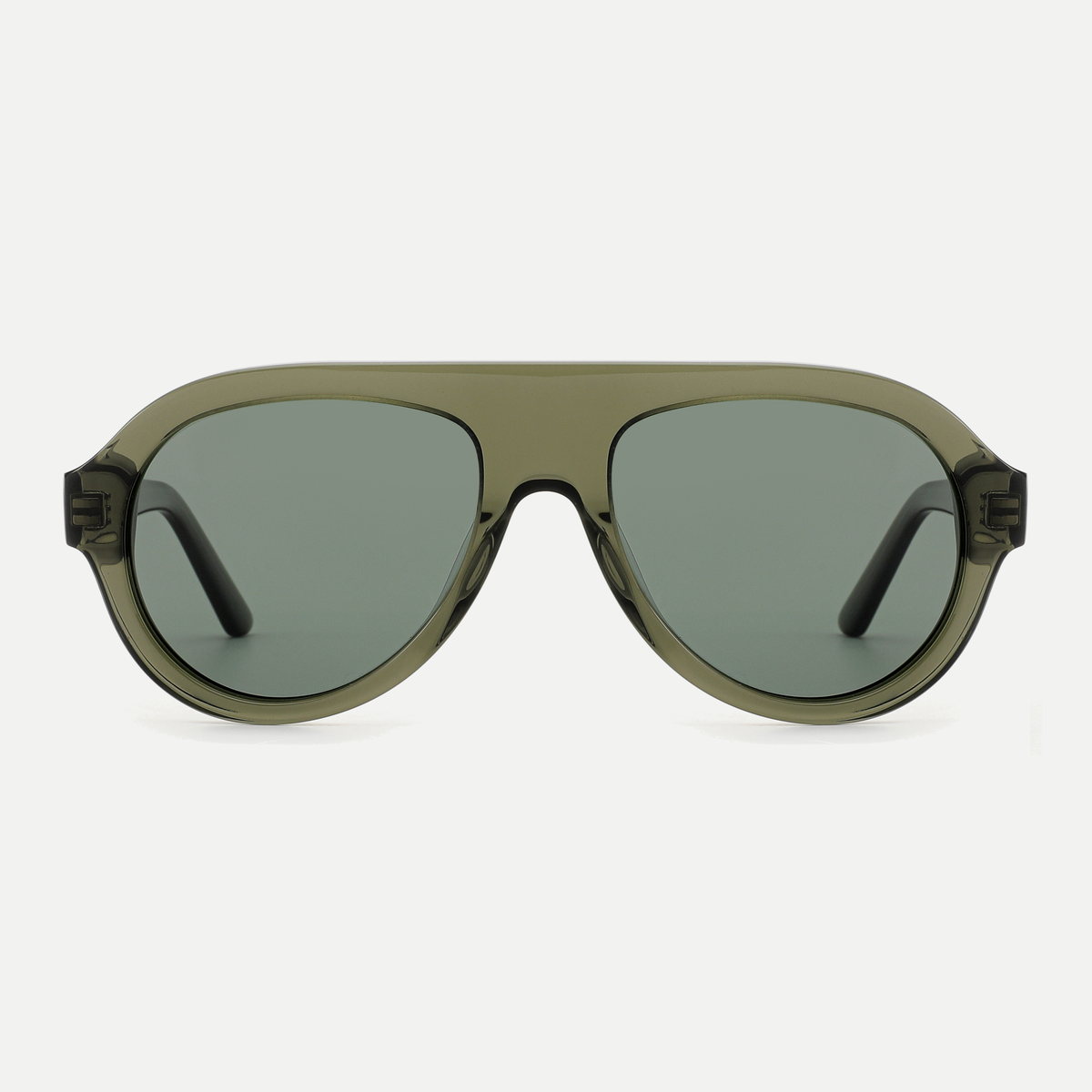 Harper crystal olive / green sunglasses, front view