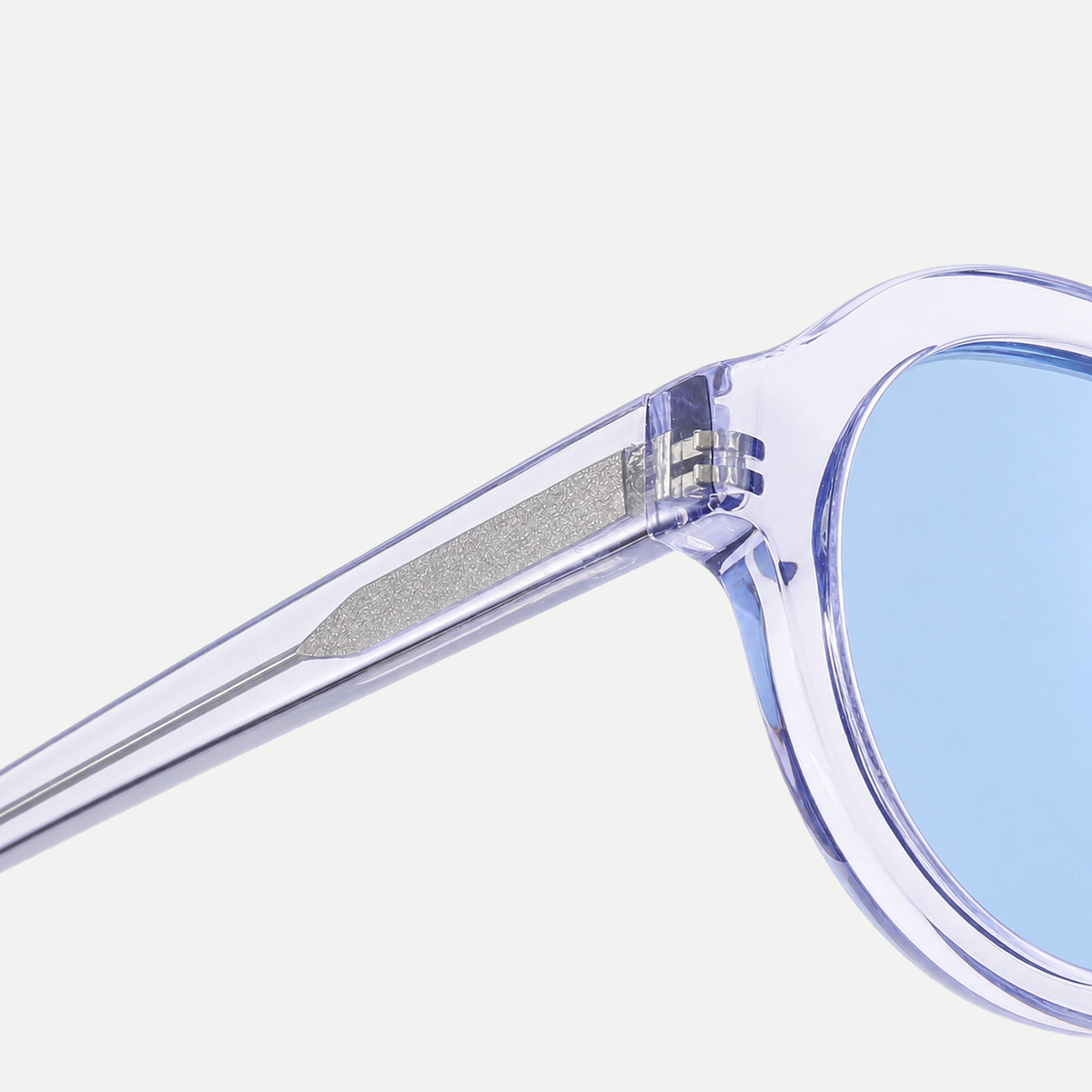 Harper crystal lilac / ice blue sunglasses, frame detail
