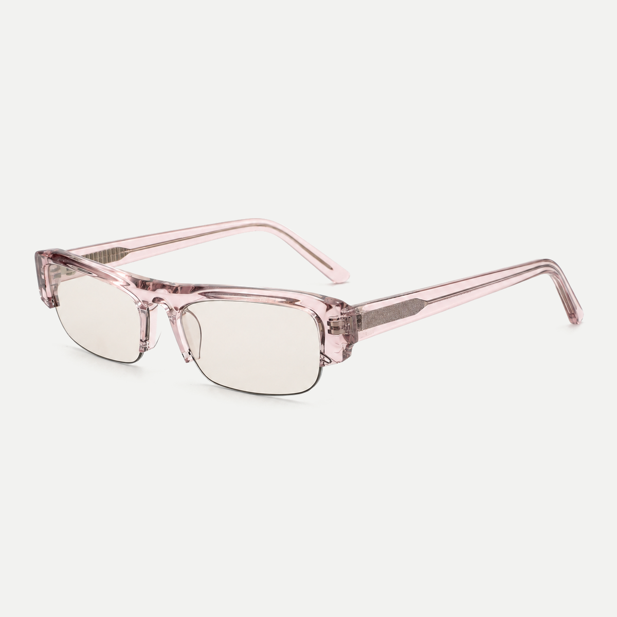 Anya crystal pink eyeglasses, 45-degree view