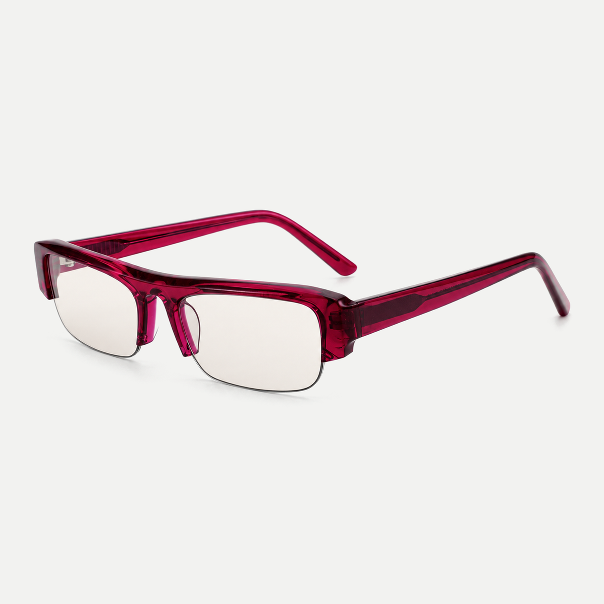 Anya burgundy eyeglasses, 45-degree view